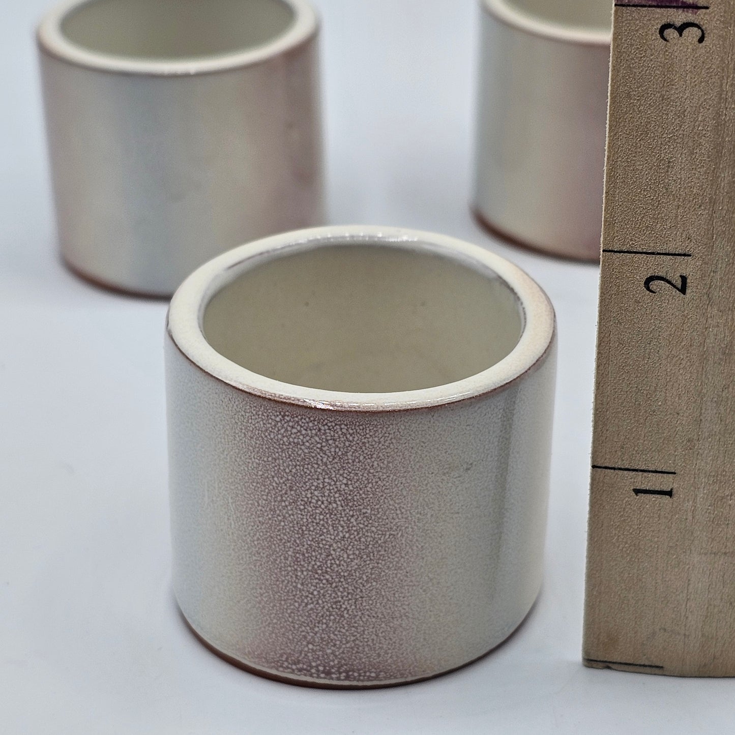 Glazed Redware Pottery Napkin Rings - Set of 5