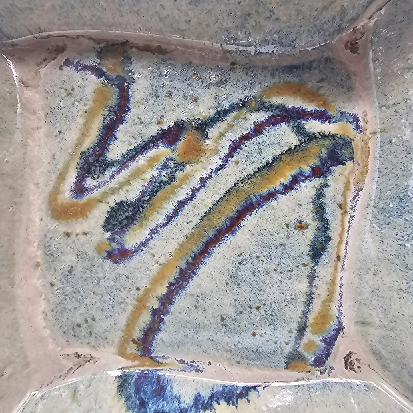 Artisan Pottery Square Fluted Console Bowl
