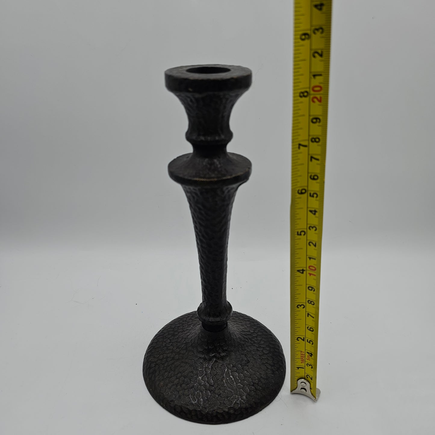 Black Hammered Metal Candle Stick