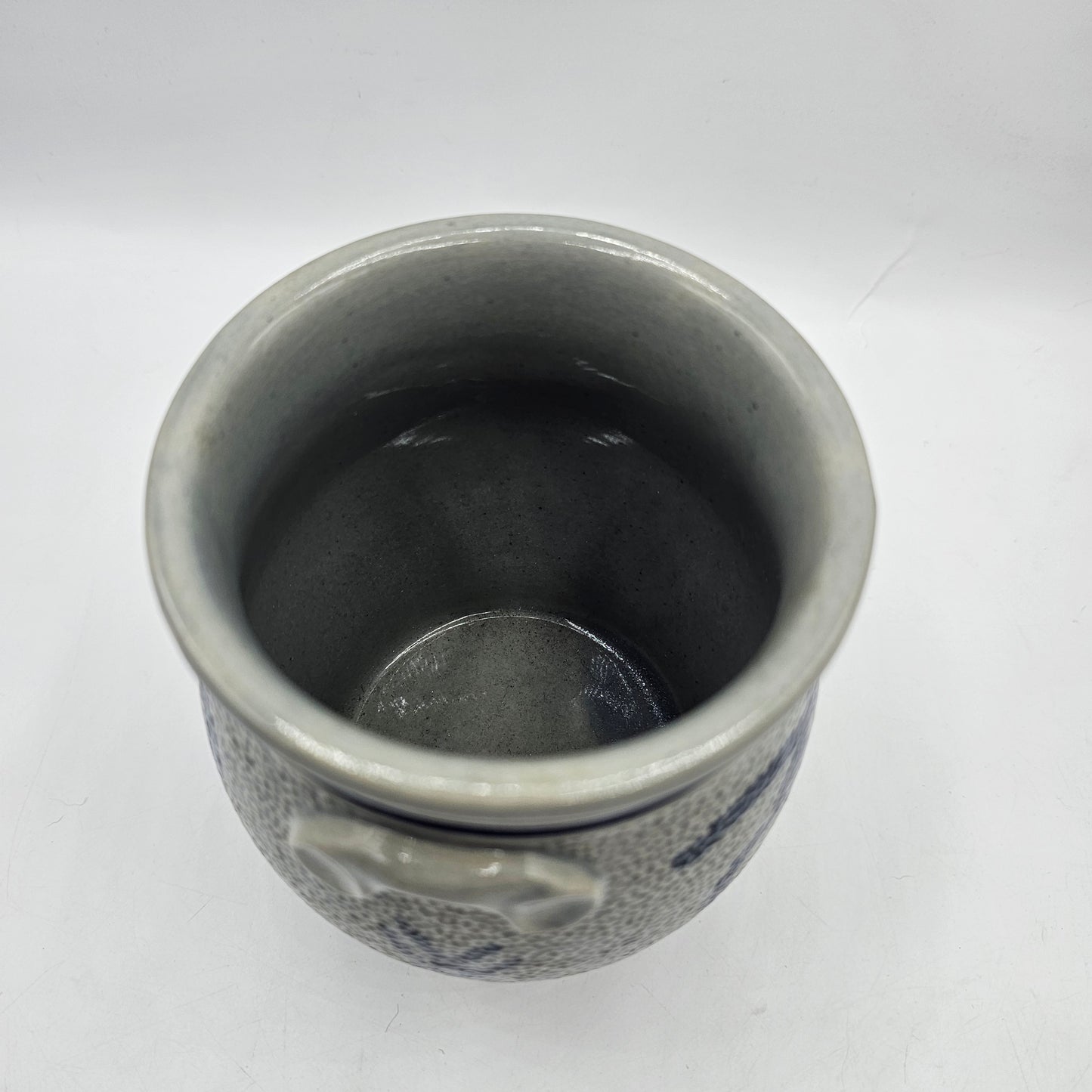 Vintage 5" Gerzit Blue Salt Glazed Stoneware Crock by Gerz of West Germany