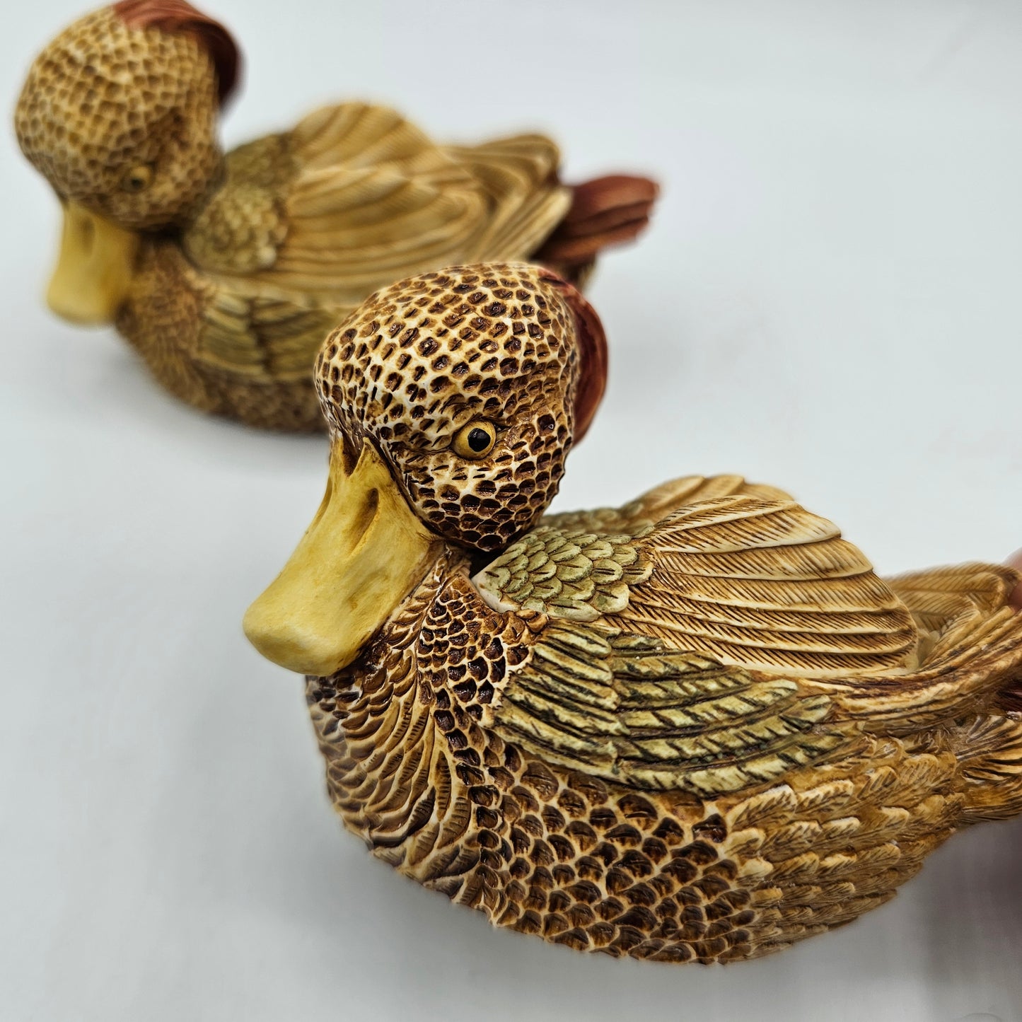 Harmony Kingdom Quiet Waters Tufted Ducks Pair Trinket Boxes with Hidden Egg - Made in England