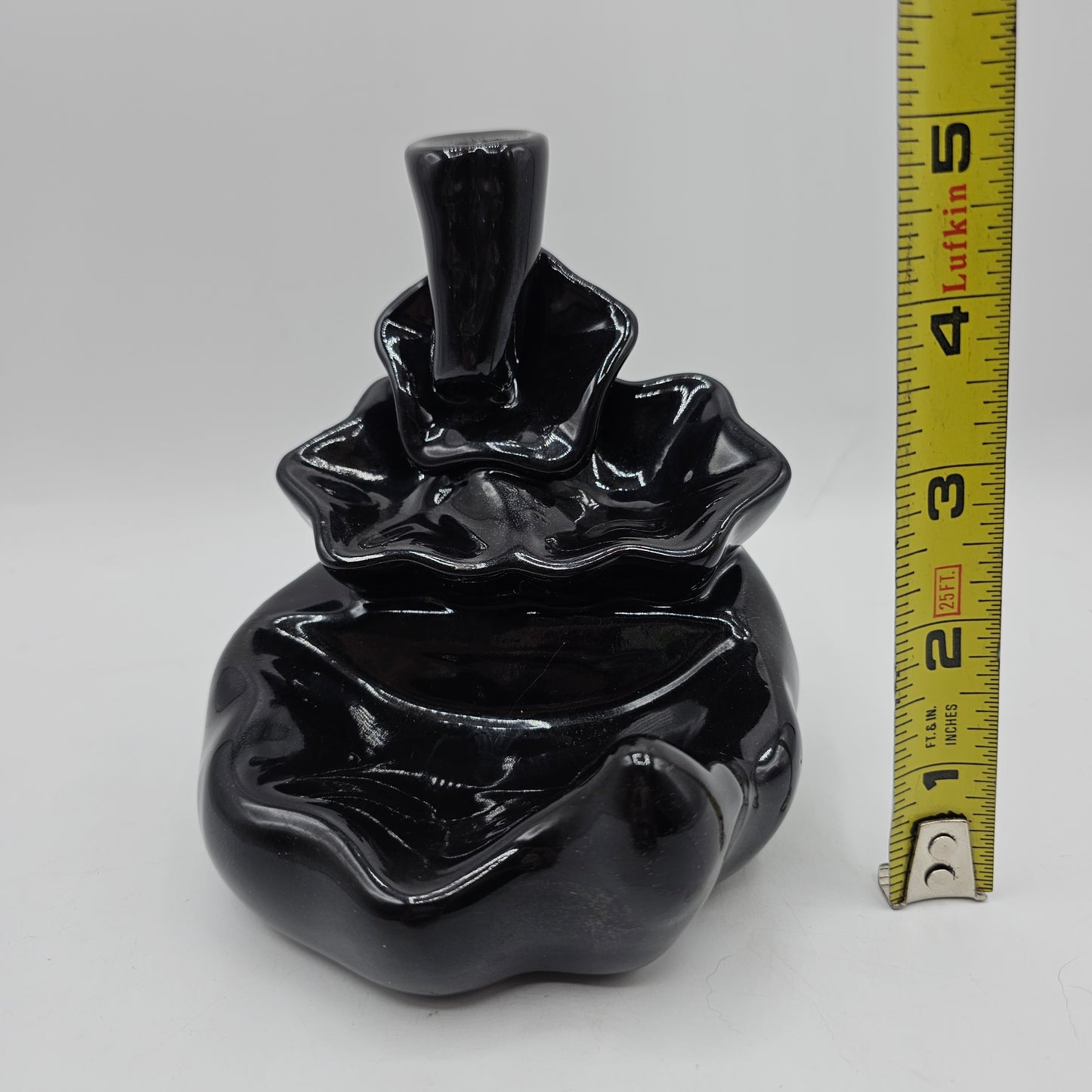 Ceramic Black Waterfall /Backflow Incense Burner for Incense Cones