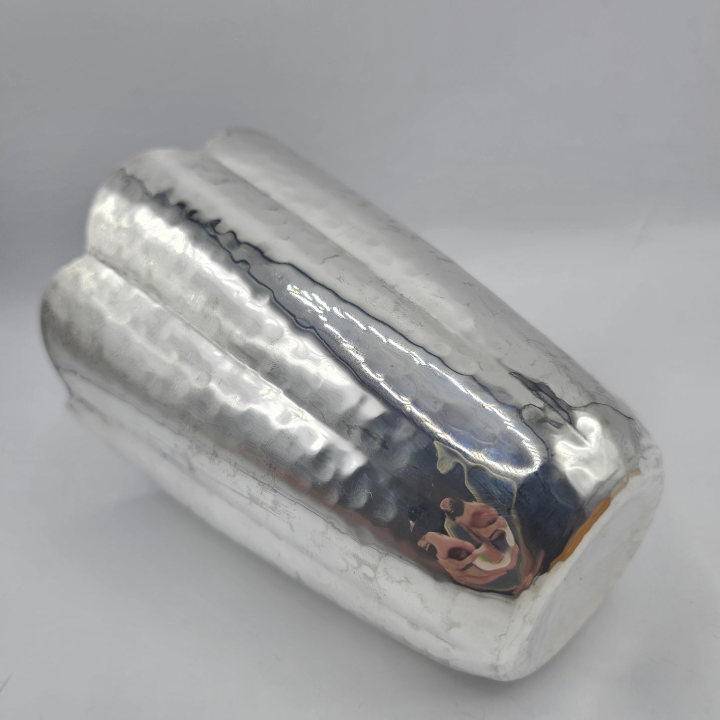 Silver Plated Decorative Vase with Hammered Finish