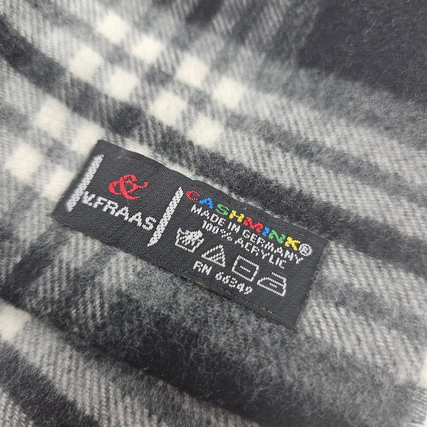 Cashmink of Germany Black and Red Plaid Infinity Scarf