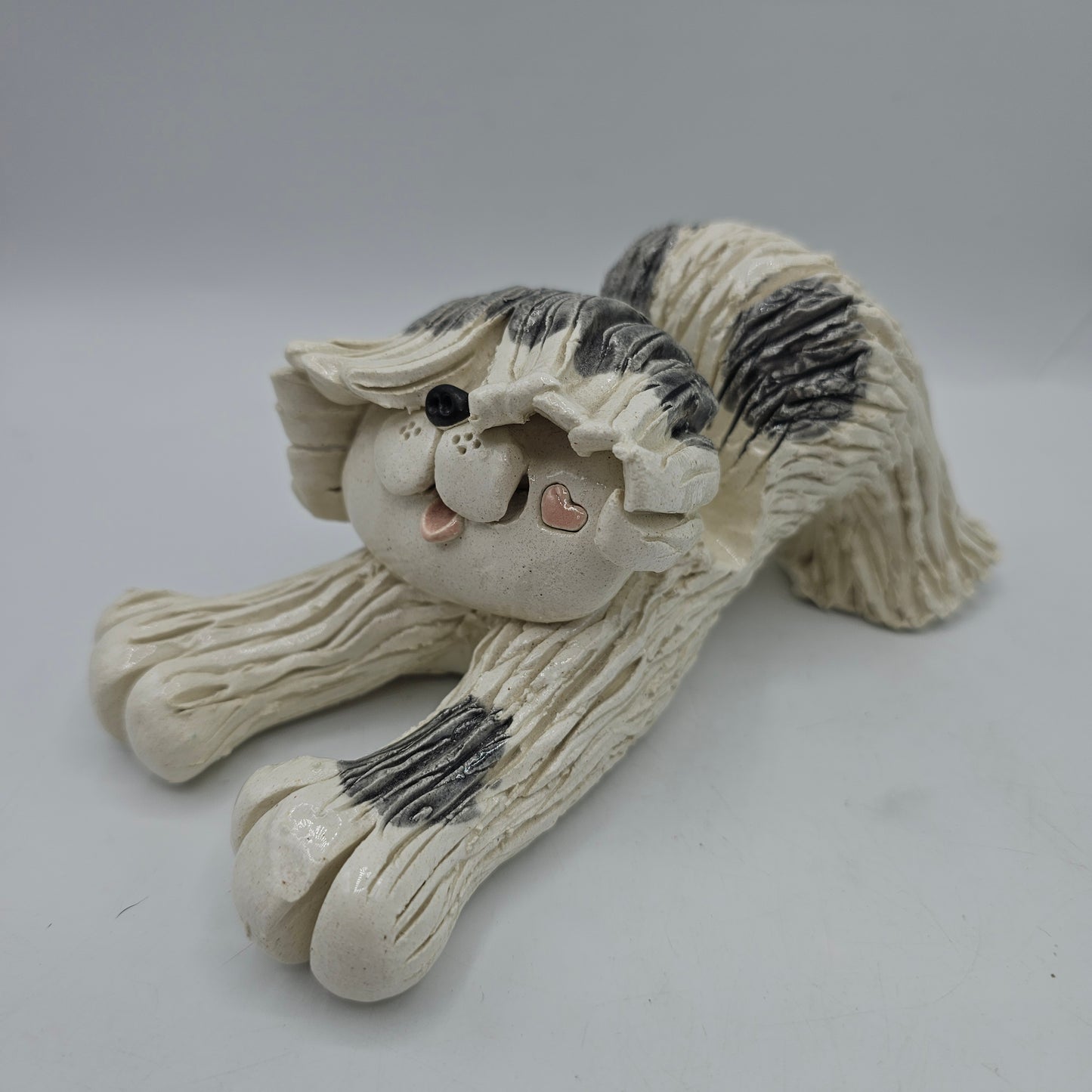 Old English Sheepdog Dog Pottery Business Card Holder Signed by Pence 1993