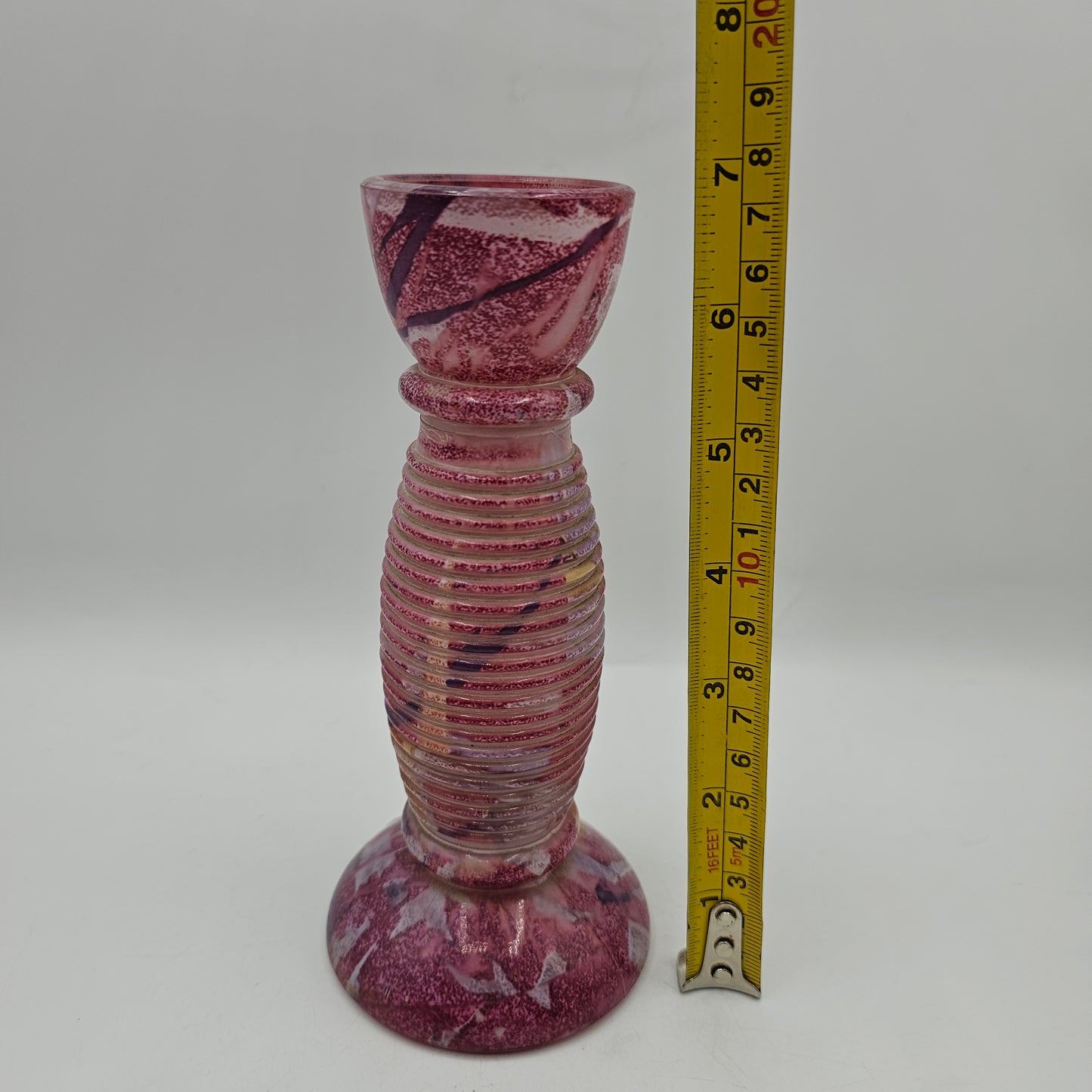 1990's Vibe Pink Painted Vase or Candlestick