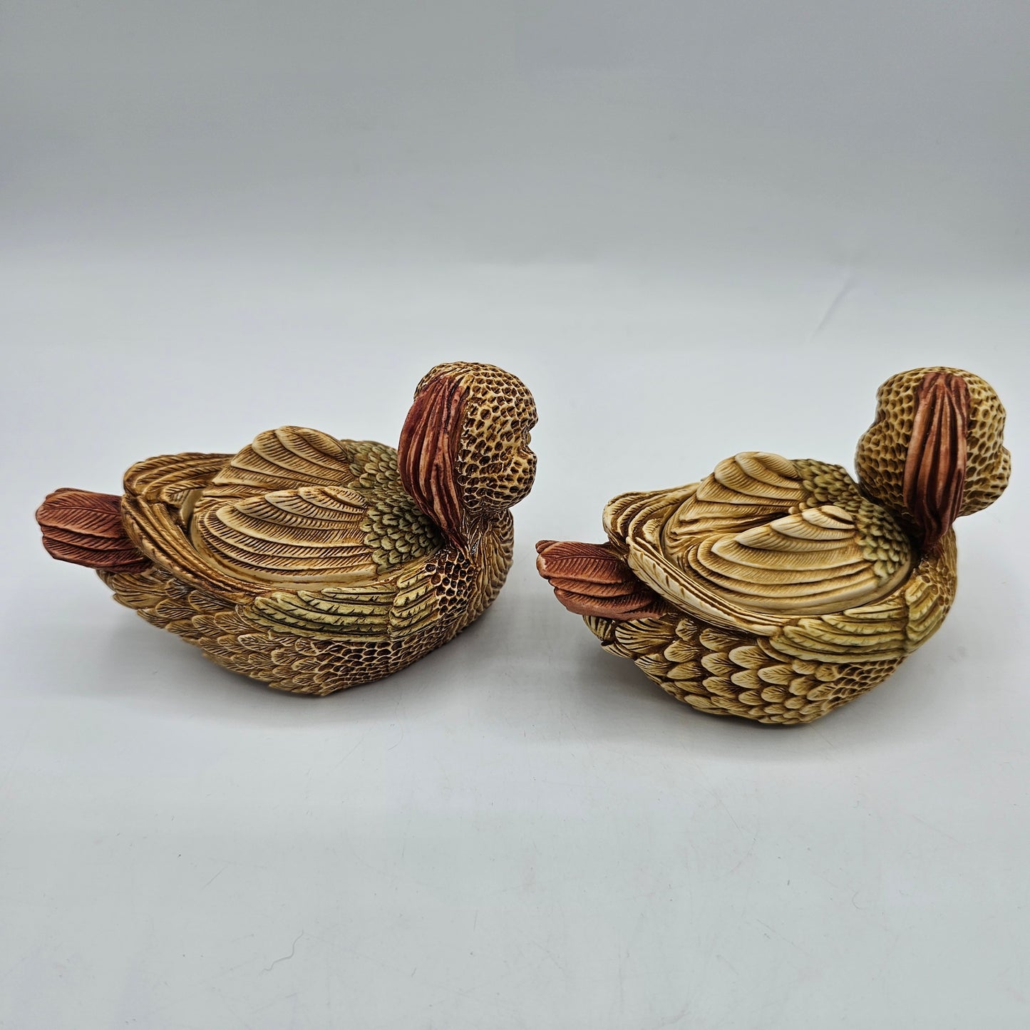 Harmony Kingdom Quiet Waters Tufted Ducks Pair Trinket Boxes with Hidden Egg - Made in England