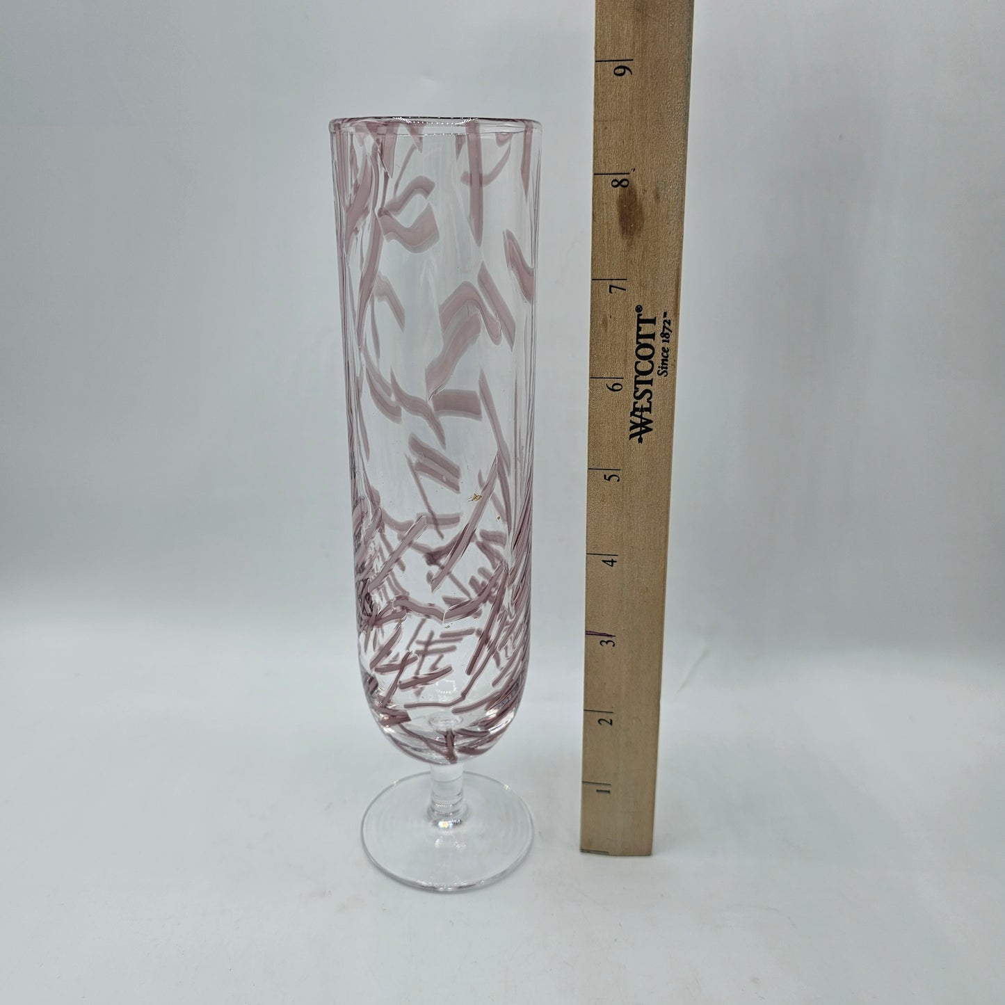 Anthropologie Koki Champagne Flute Pink Confetti Fused Glass