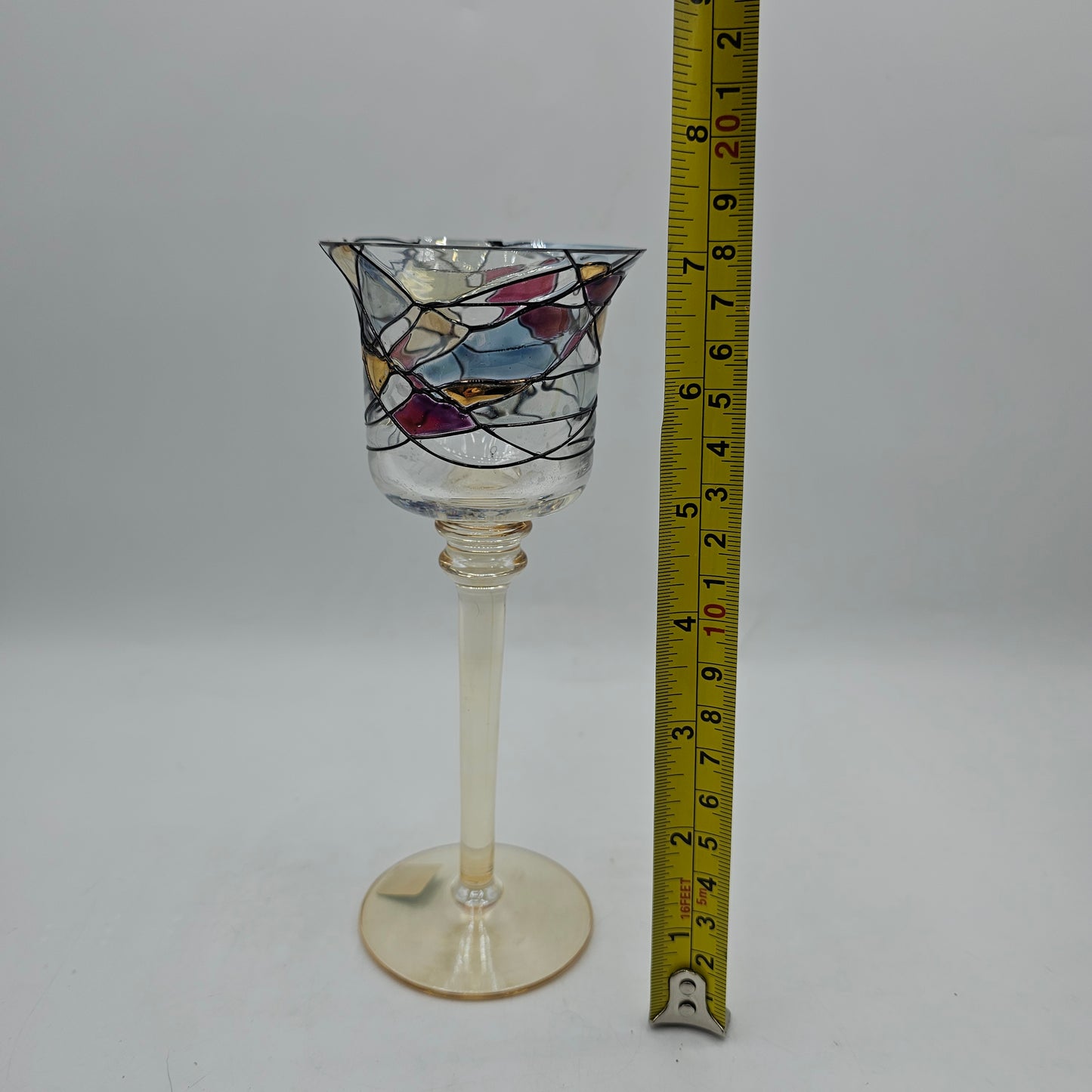 Partylite "Mosaic" Pedestal Votive Candle Holder - 7" tall