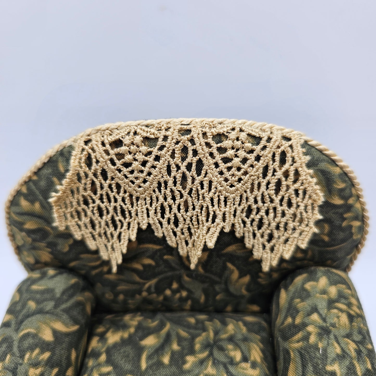Collectible Pin Cushion - Green Armchair by Dritz (seat cushion lifts for storage)