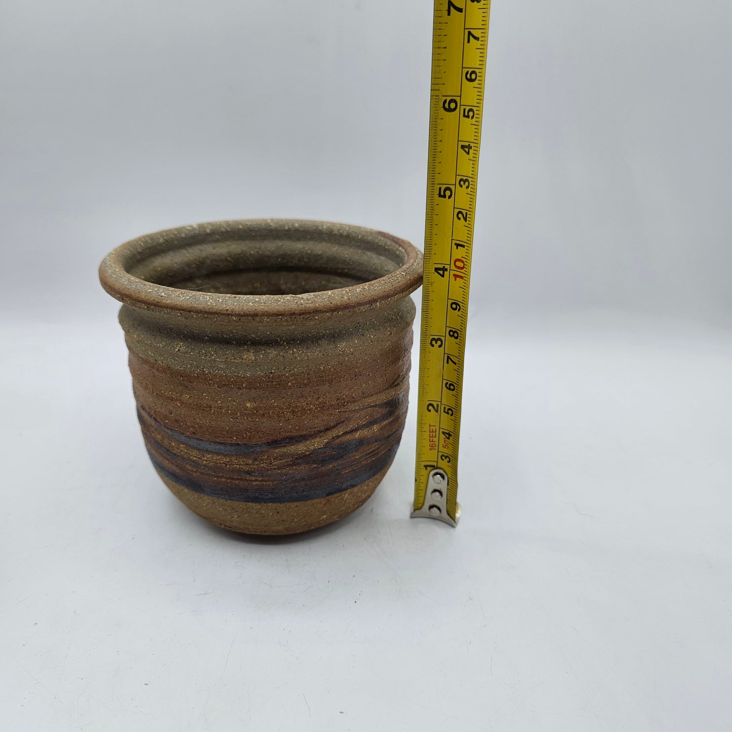 Brown Swirled Pottery Planter