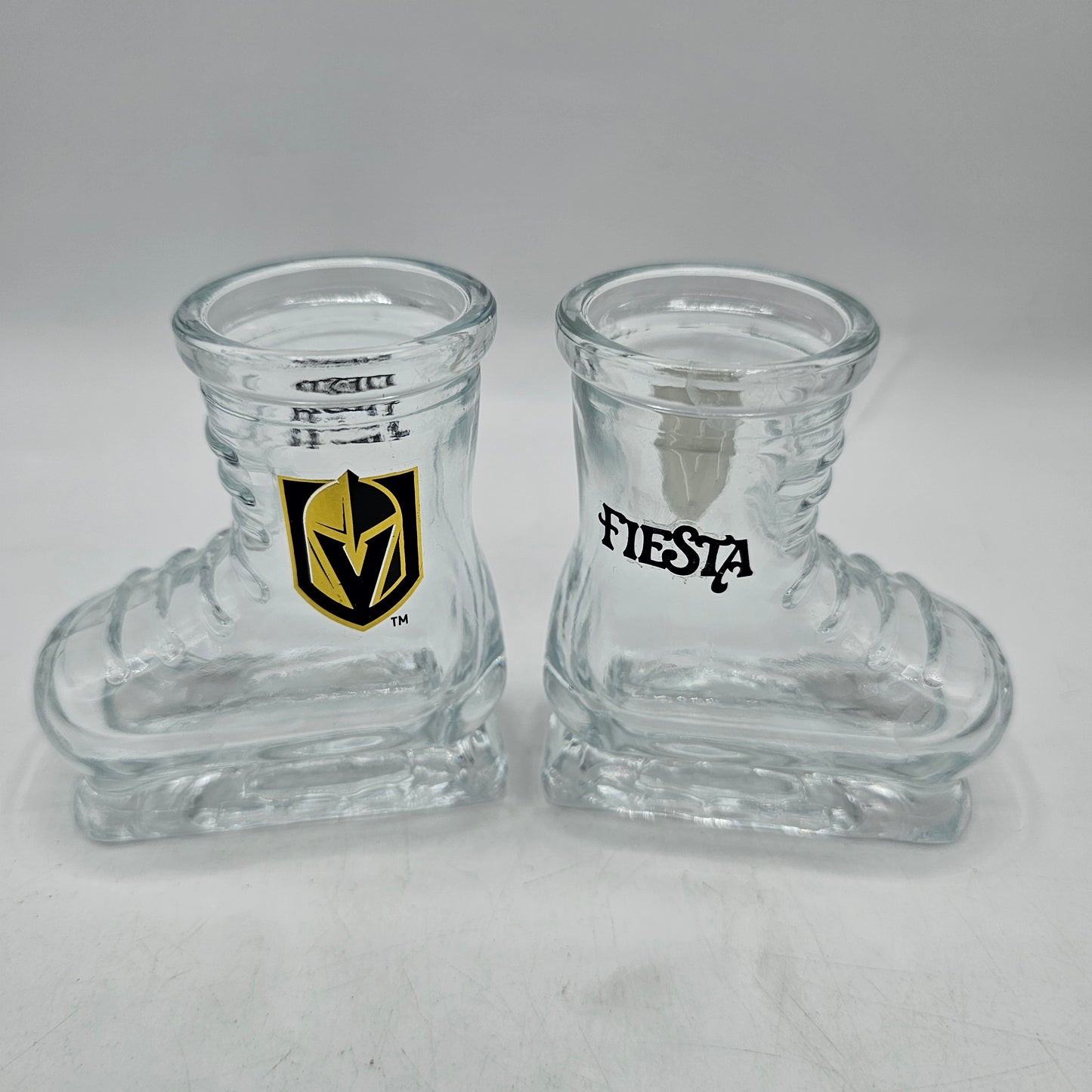 Las Vegas Golden Knights NHL Ice Skate Design Shot Glass 2oz Collector Set Of 2