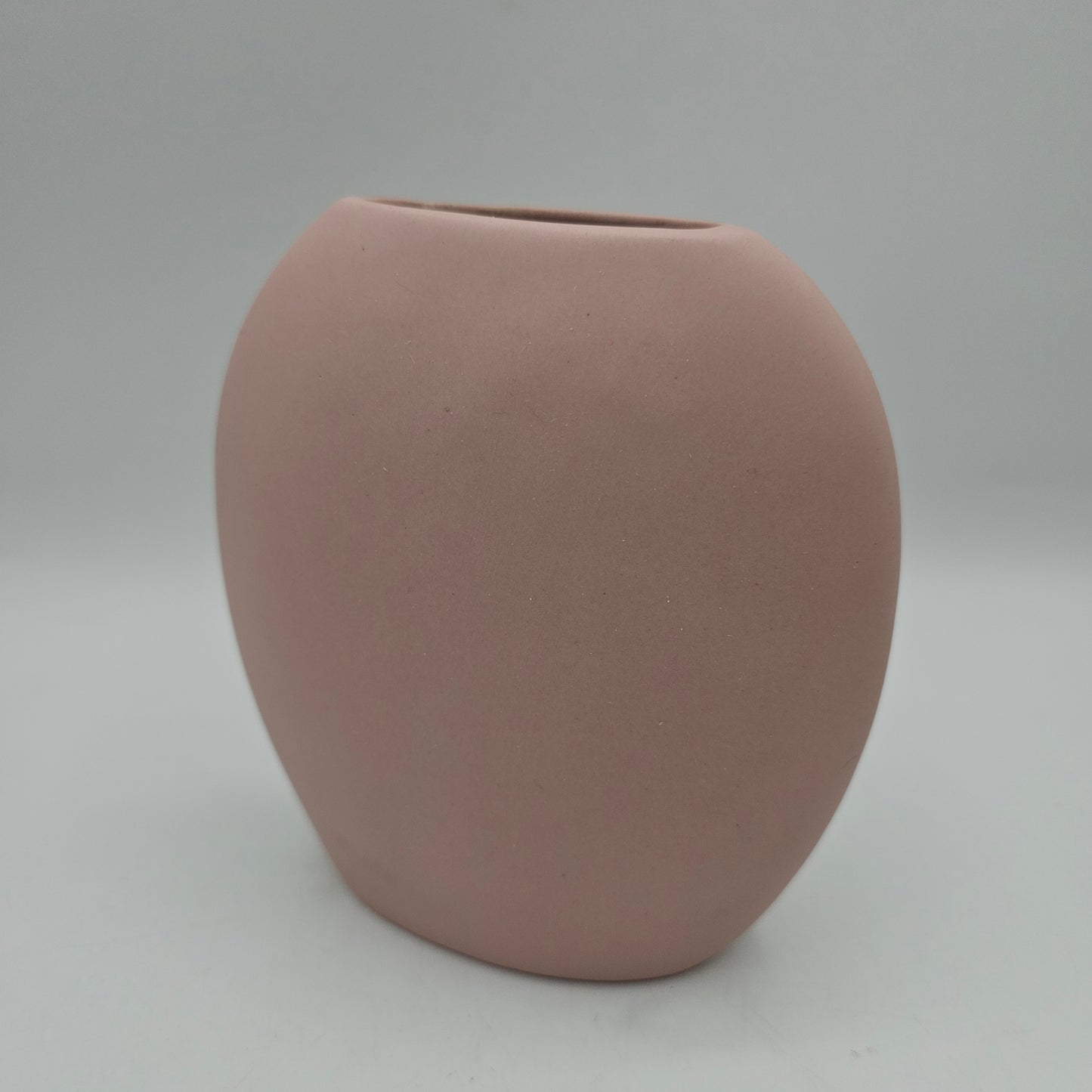 Vintage Dusty Pink Ceramic Vase With 3-D Irises