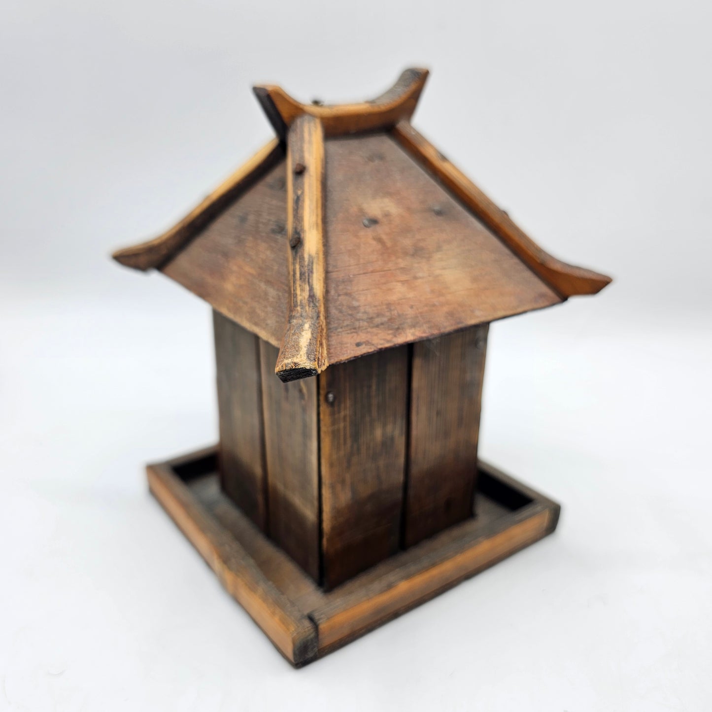 Thai Spirit House Bhuddist Temple Handcrafted from Wood with Keyhole Door