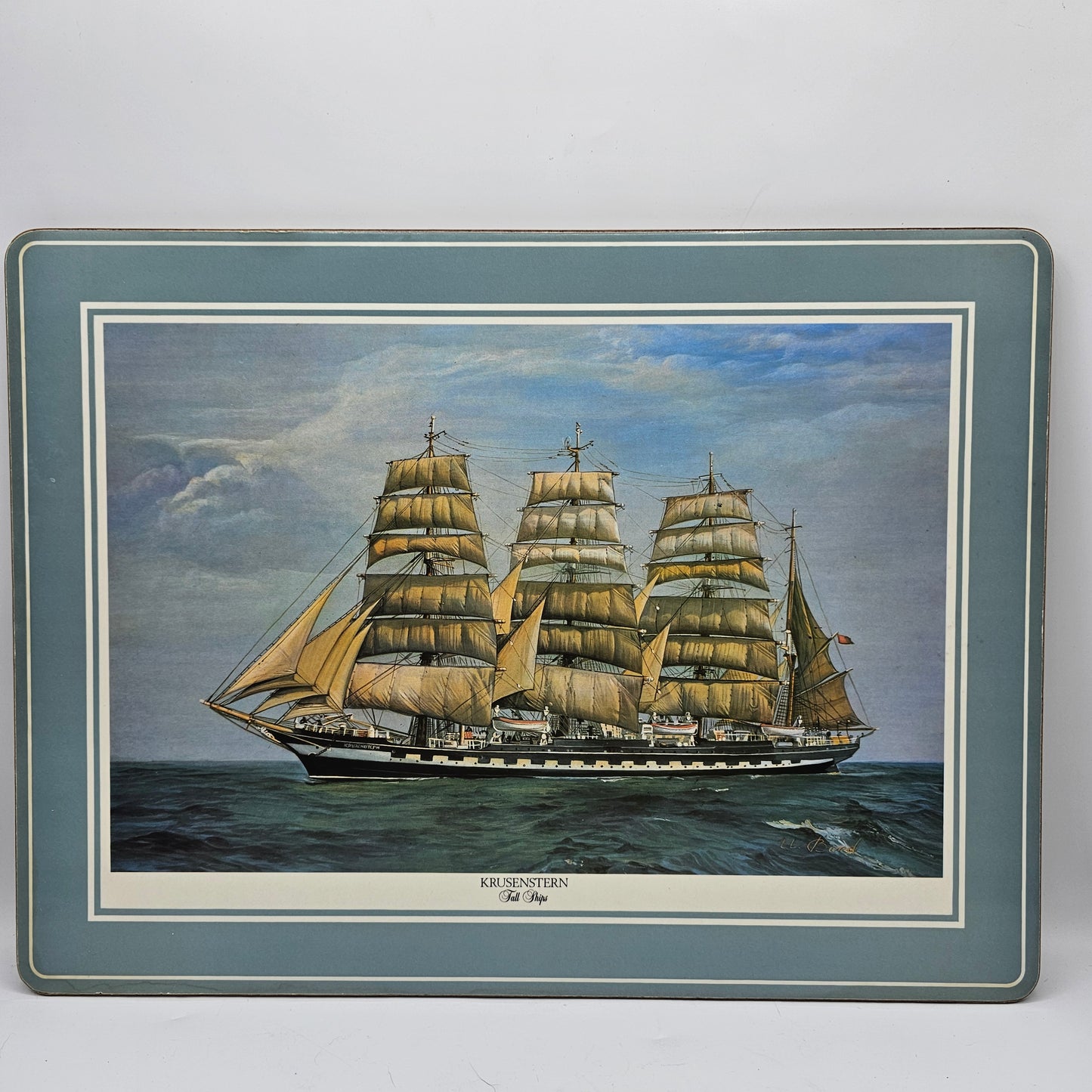 Tall Ship Oversized Cork Backed Placemats by Pimpernel of England - Set of 4 / 16" x 12"