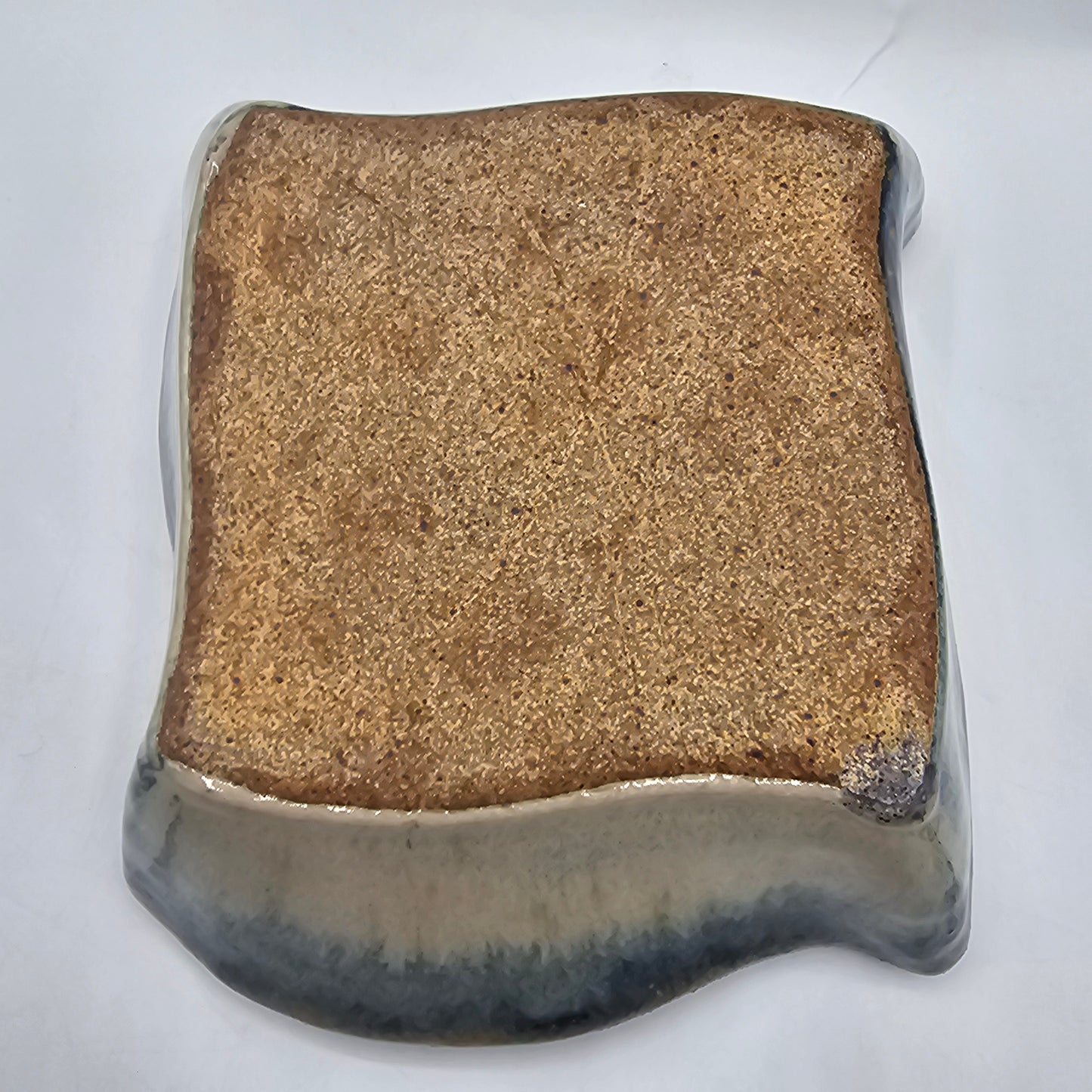 Artisan Pottery Square Fluted Console Bowl