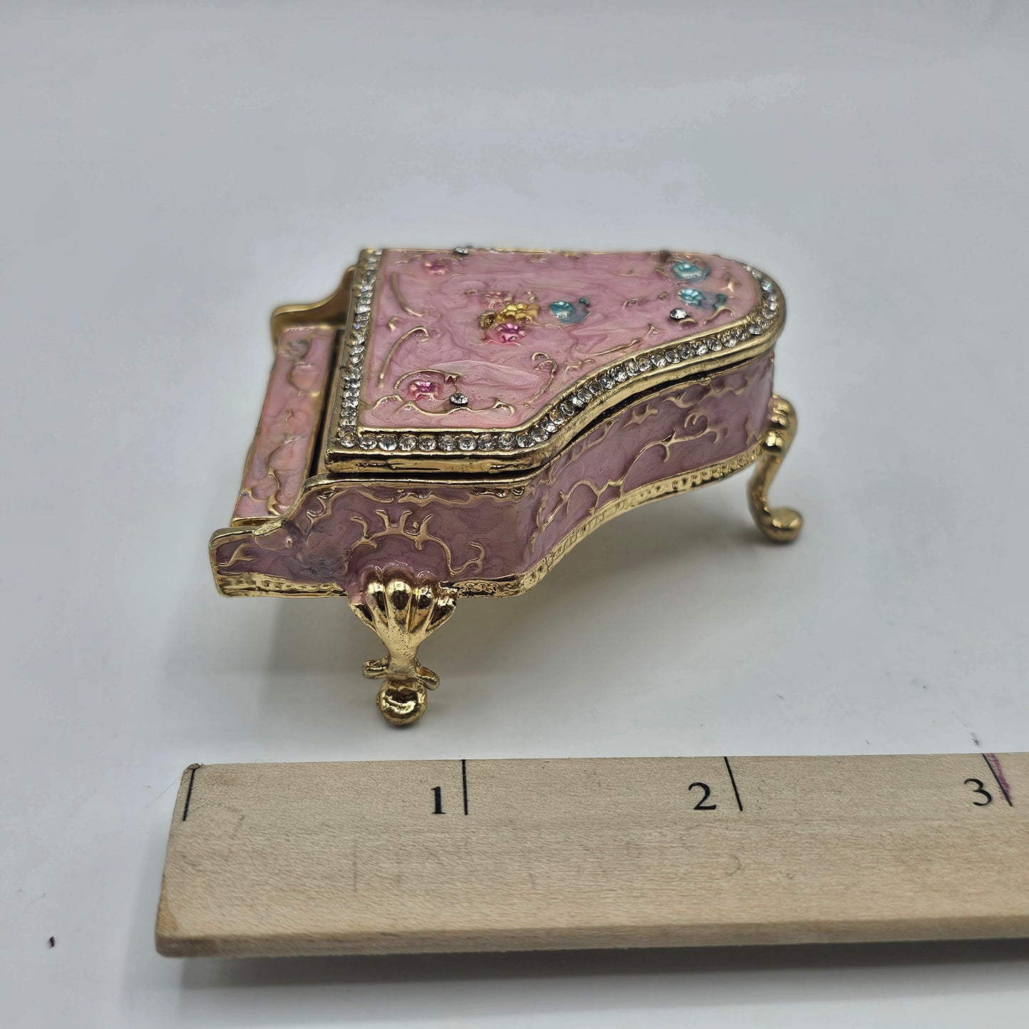 Pink Grand Piano Hinged Trinket Box