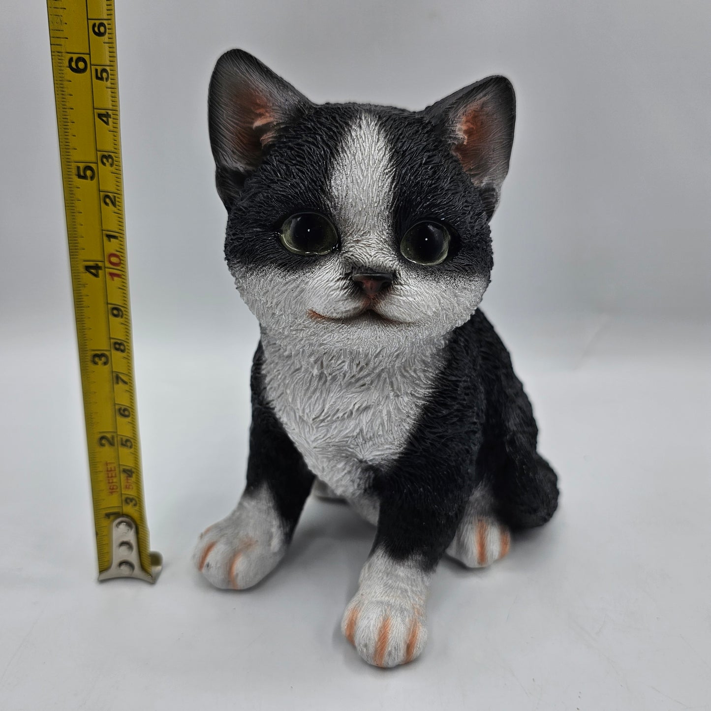 Black and White Resin Tuxedo Cat Figurine