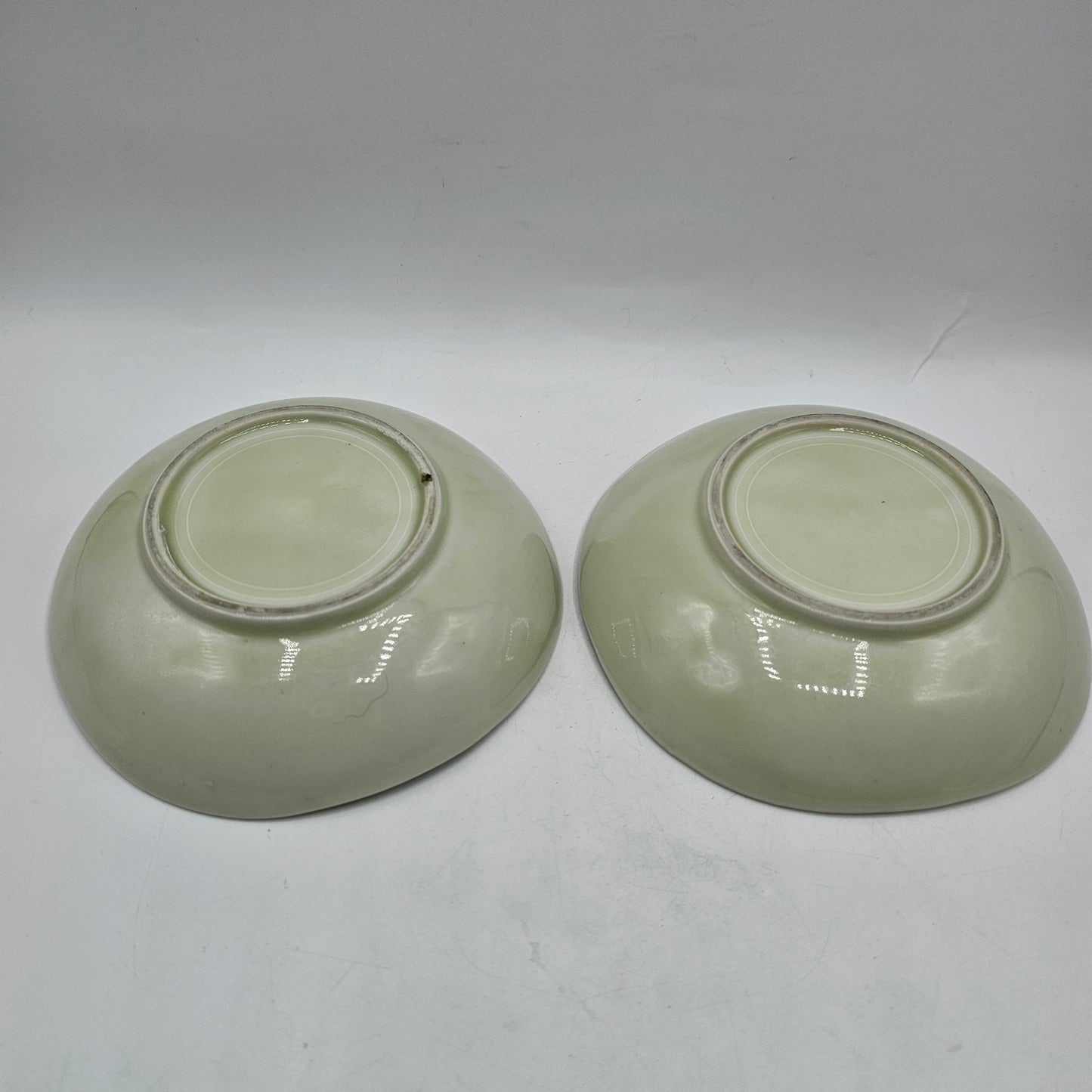 Pair of Asian Sauce Dishes with Fish Design