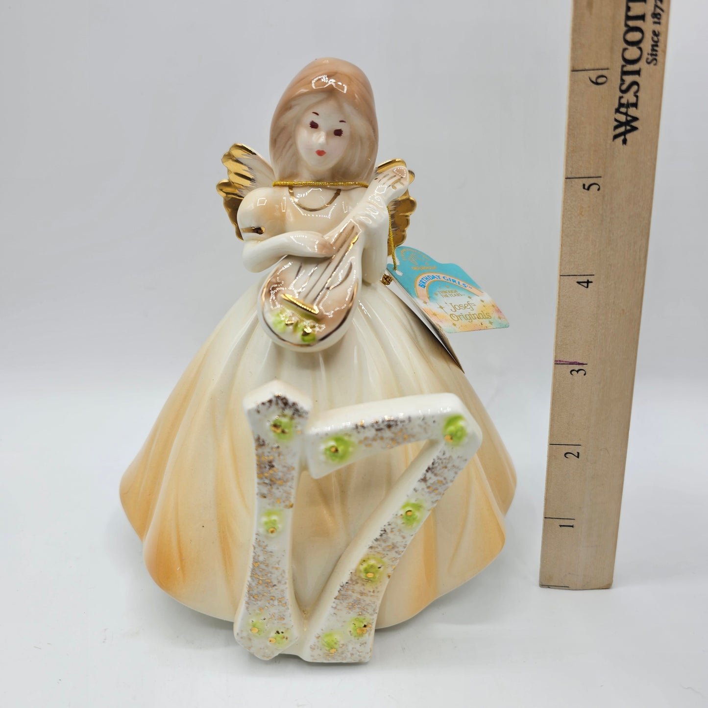 Vintage Josefs Originals 17th Birthday Girl Angel Figurine in Original Box (small damage)
