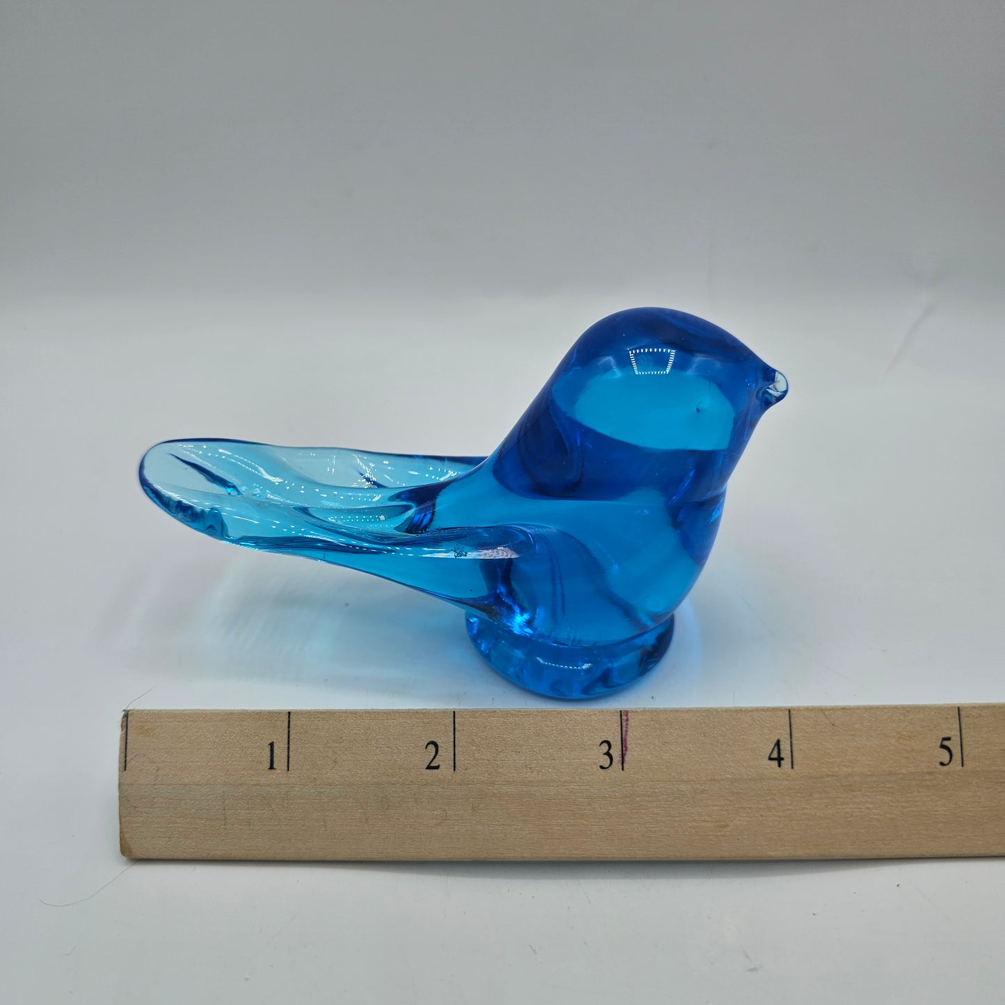 Glass Bluebird of Happiness Figurine - Signed W Ward 1993