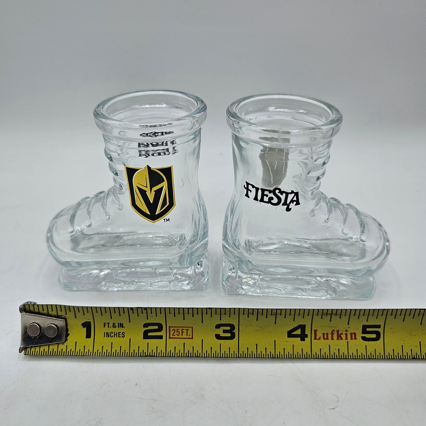 Las Vegas Golden Knights NHL Ice Skate Design Shot Glass 2oz Collector Set Of 2