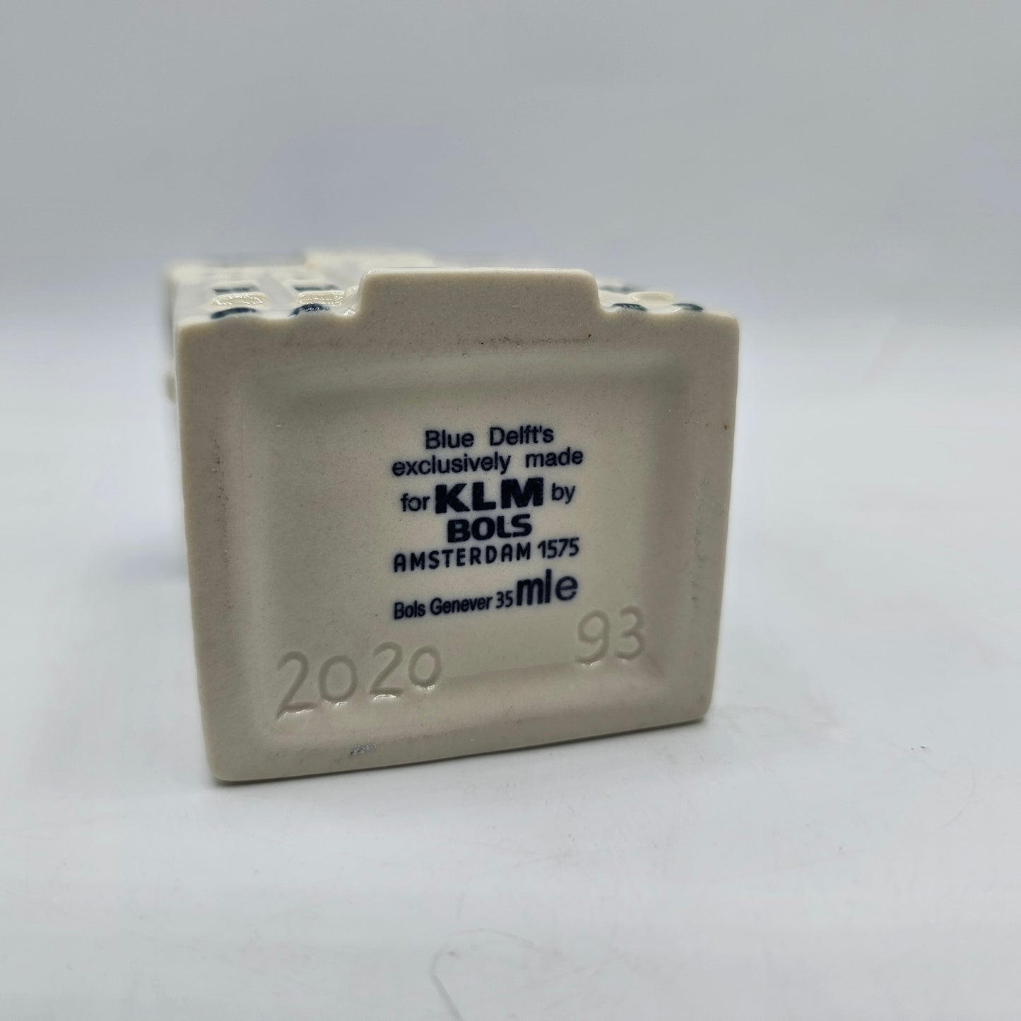 KLM Blue Delftware Miniature Ceramic House - Number 93, SieboldHuis, Leiden, Netherlands