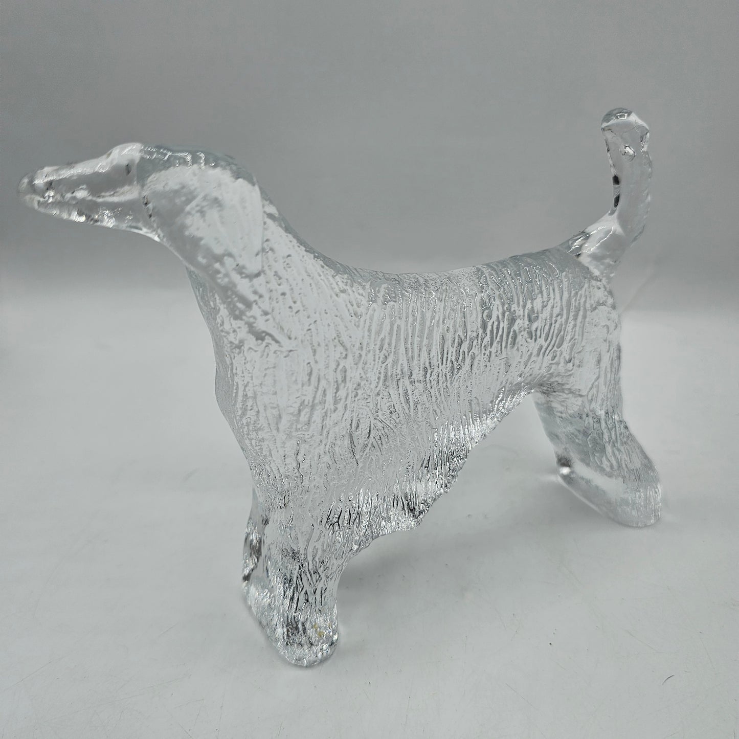 Vintage Kosta Boda Glass Crystal Afghan Hound Dog Paperweight