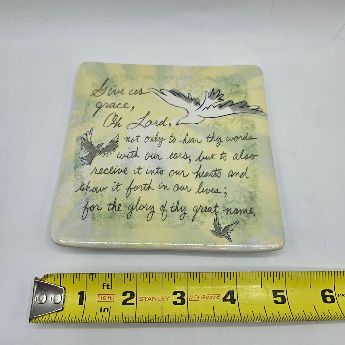 Inspirational Ceramic Trinket Dish / Tray with Dove Birds