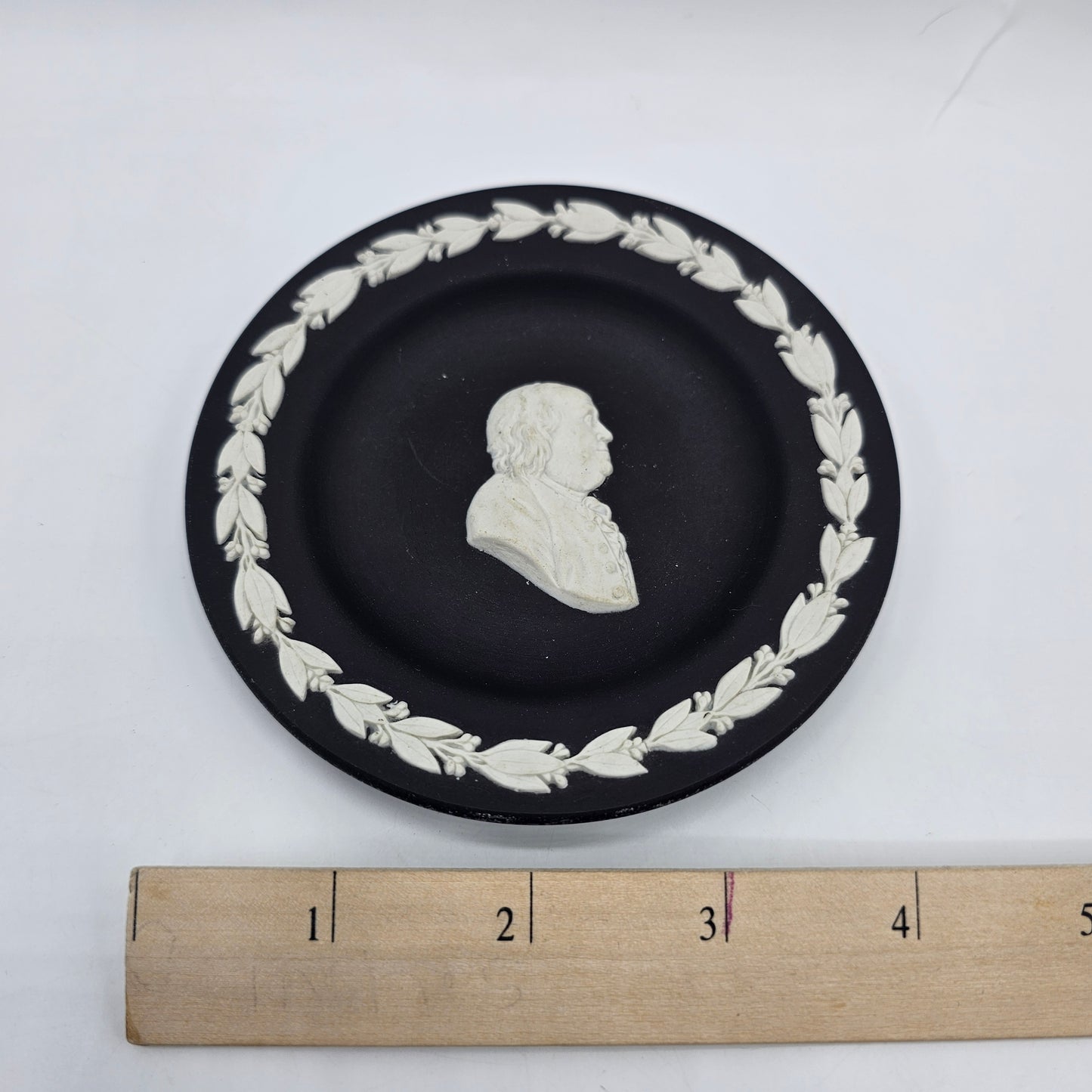 Wedgwood Black Jasperware Benjamin Franklin Pin or Trinket Dish
