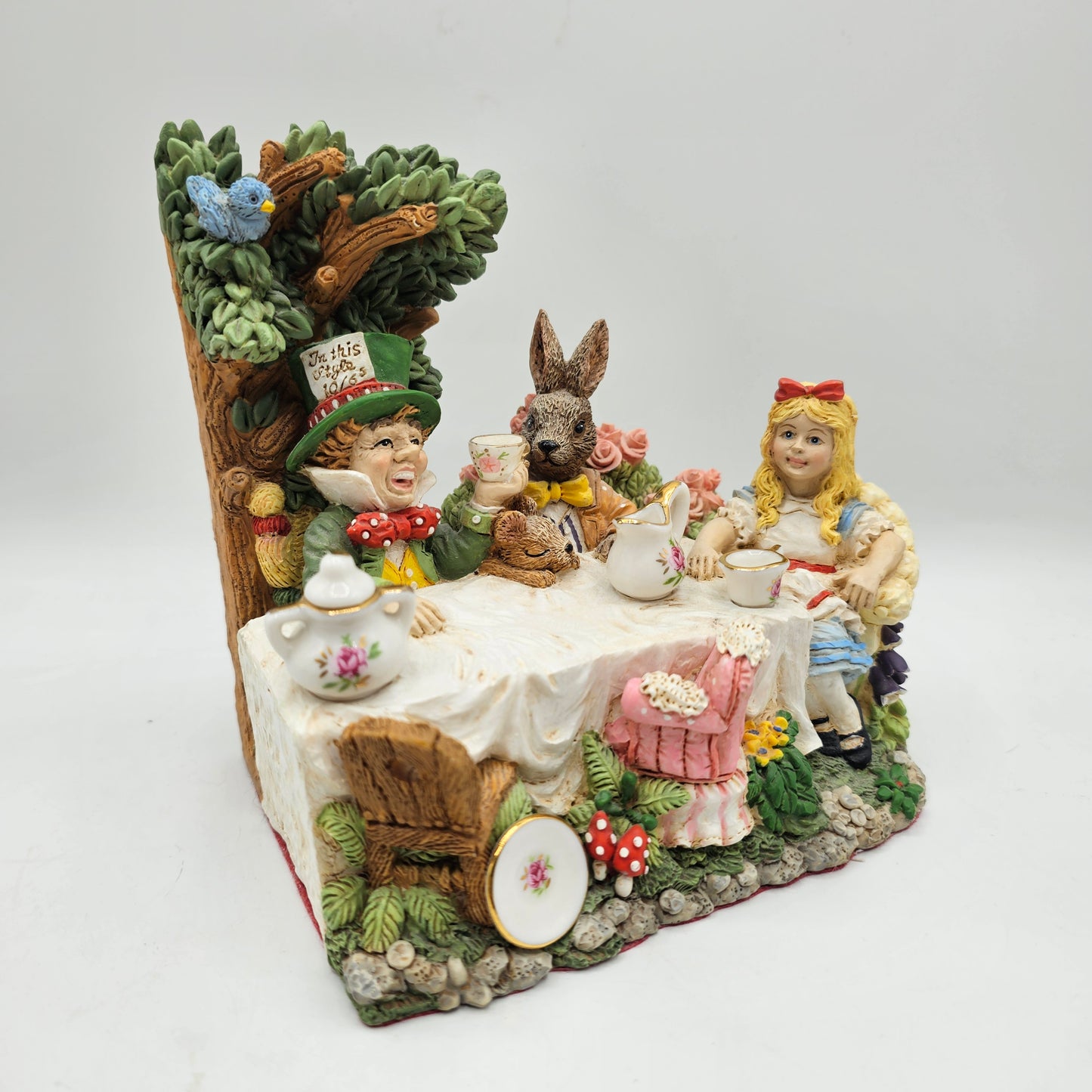 Alice in Wonderland Bookends - The Mad Hatter's Tea Party - Smithsonian Institute, Limited Edition, Signed