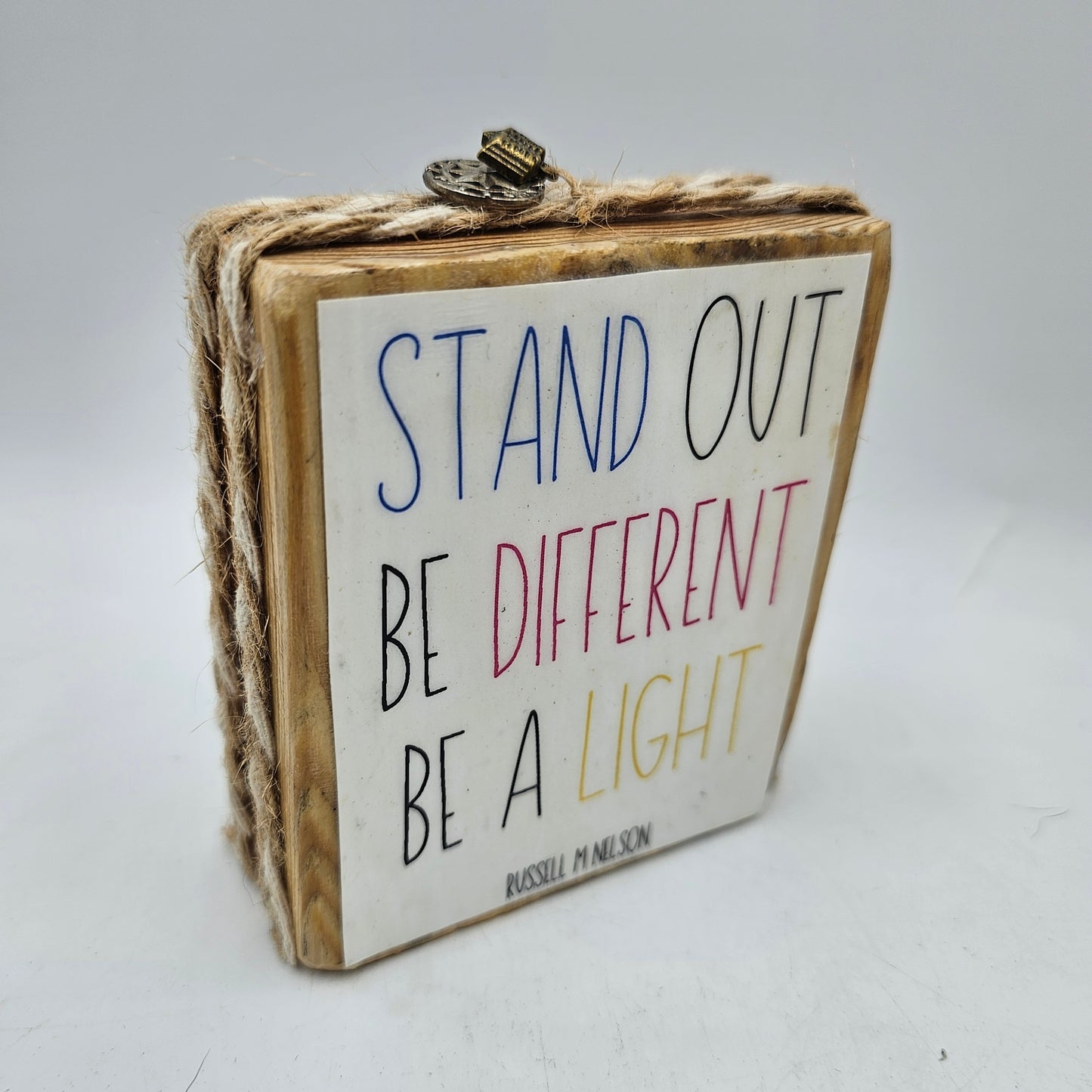 Willow Tree Style Decorative Block with Jesus and Child and Inspirational Quote