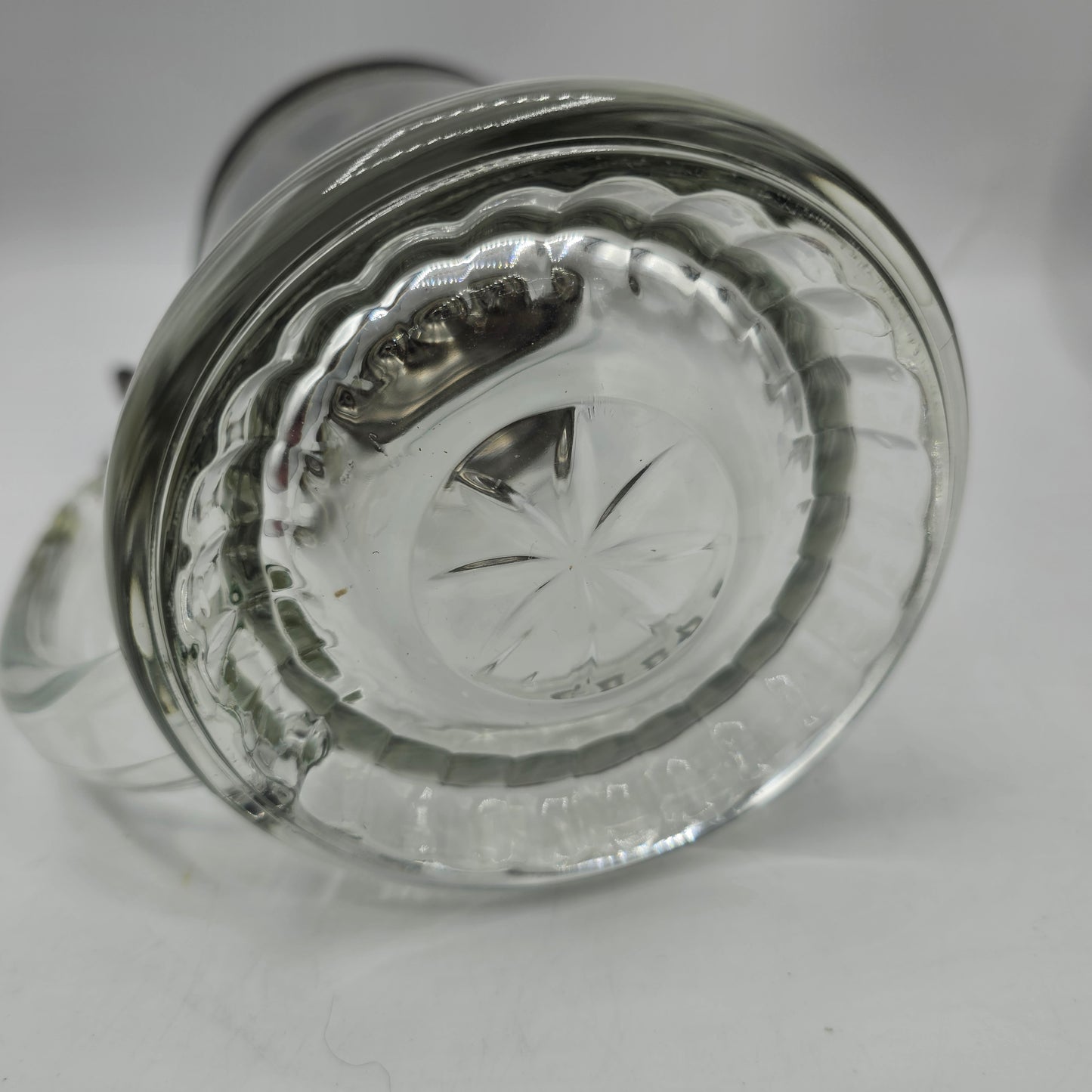 2 Glass Steins with Hinged Pewter Lids - Made in West Germany