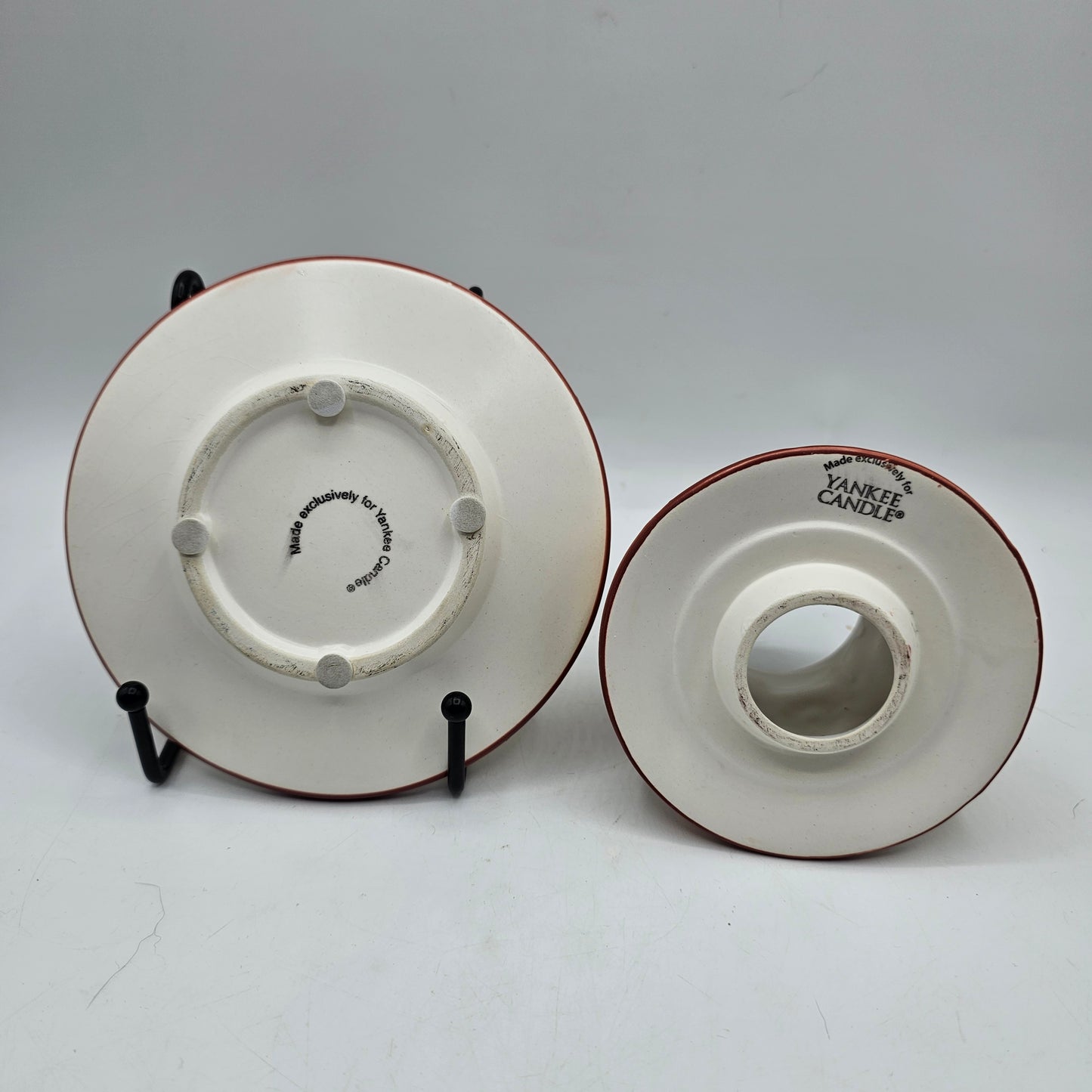 Yankee Candle Ceramic Fall Harvest Votive Candle Lamp Shade and Saucer Set