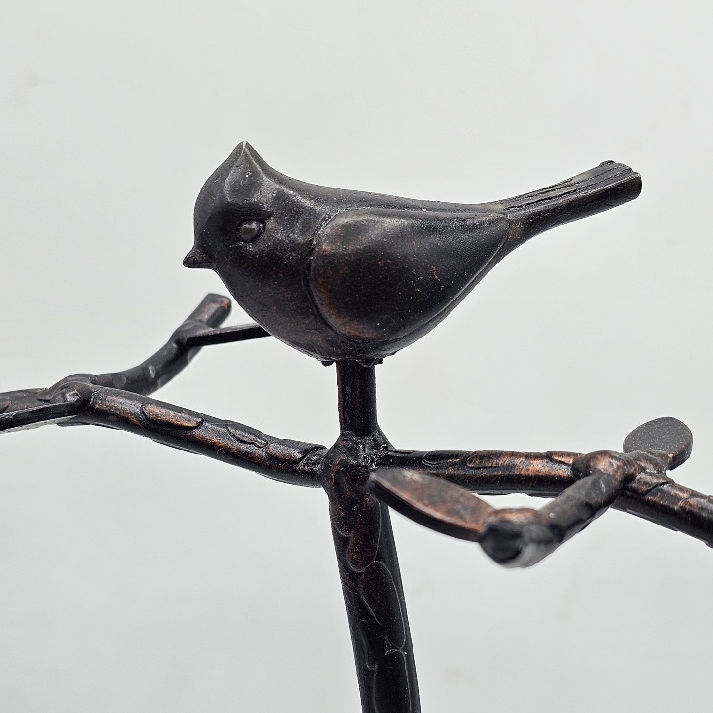 Bronze Tone Metal Jewlery Tree with Bird