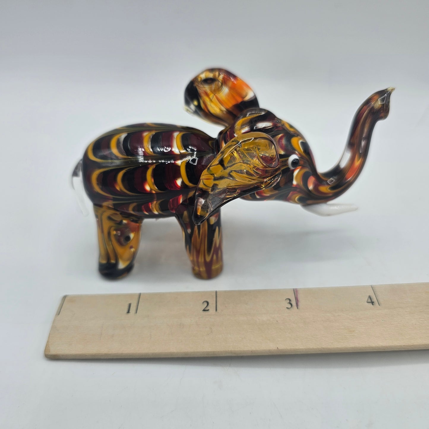 Lenox Art Glass Swirled Elephant Figurine - Brown