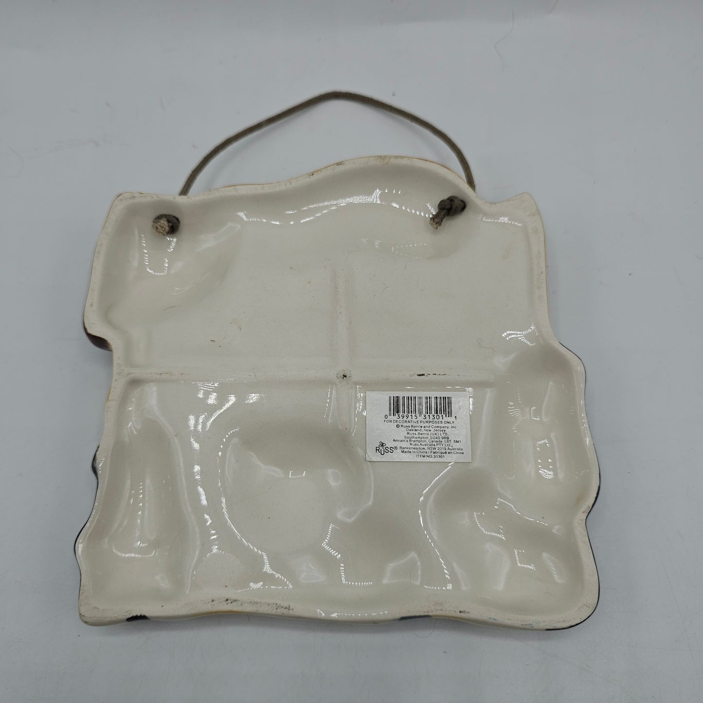 Dog Themed Ceramic Plaque with String Hanger "I Drool Therefore I Am" by Douglas
