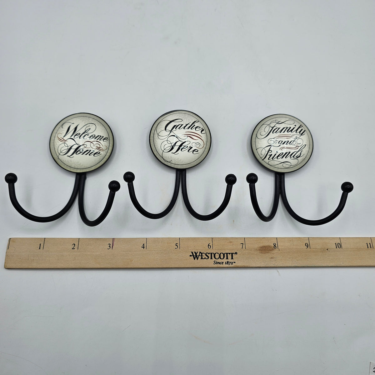 Metal and Button Coat Hooks to Welcome Family and Friends - Set of 3