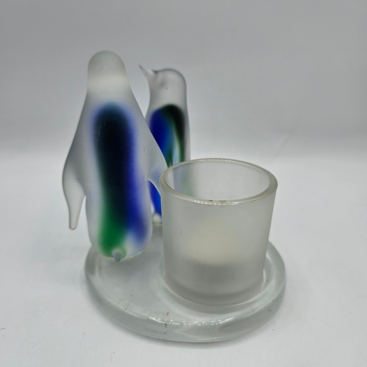 Satin Glass Penguins Votive Candle Holder - Partylite