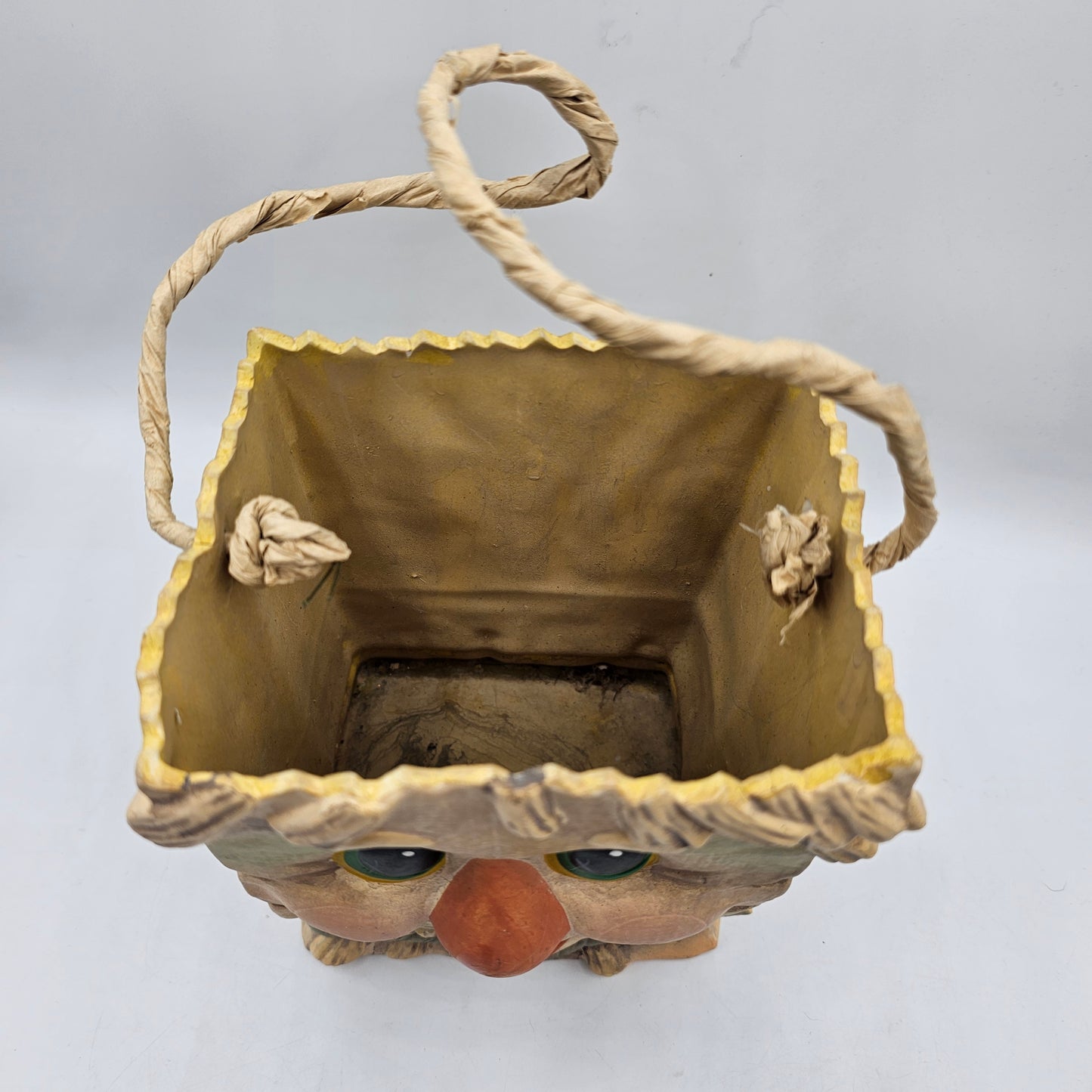 Fall Scarecrow Ceramic Paper Bag Candy Bowl or Candle Holder