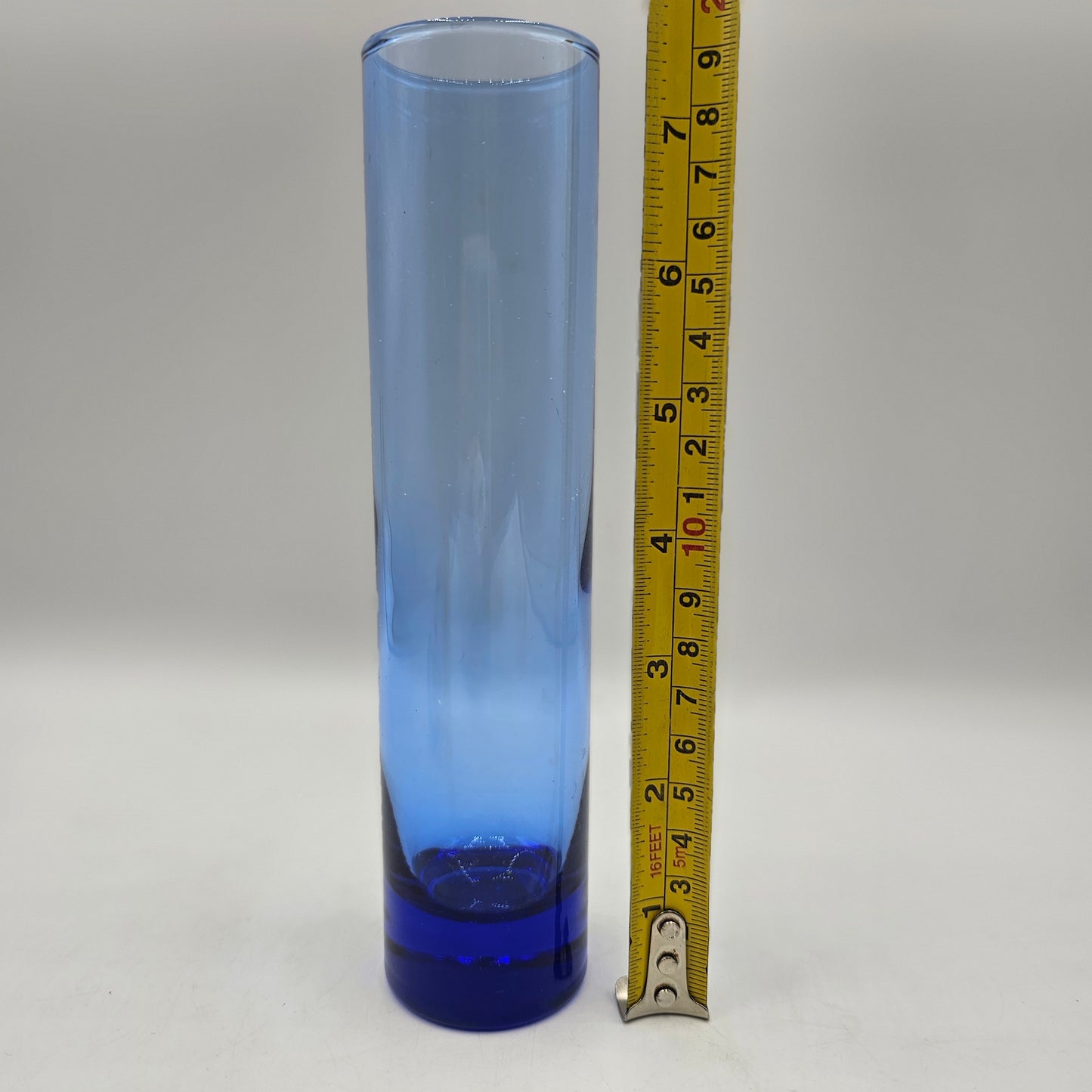 Vintage Blue Glass Bud Vase by Libbey 7.5"