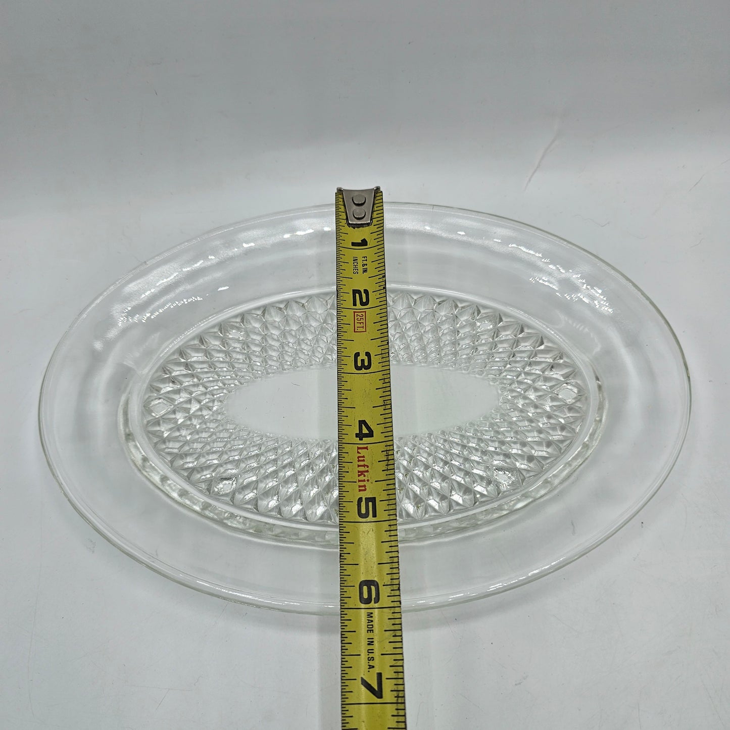 Vintage Indiana Glass Clear Diamond Point Dish