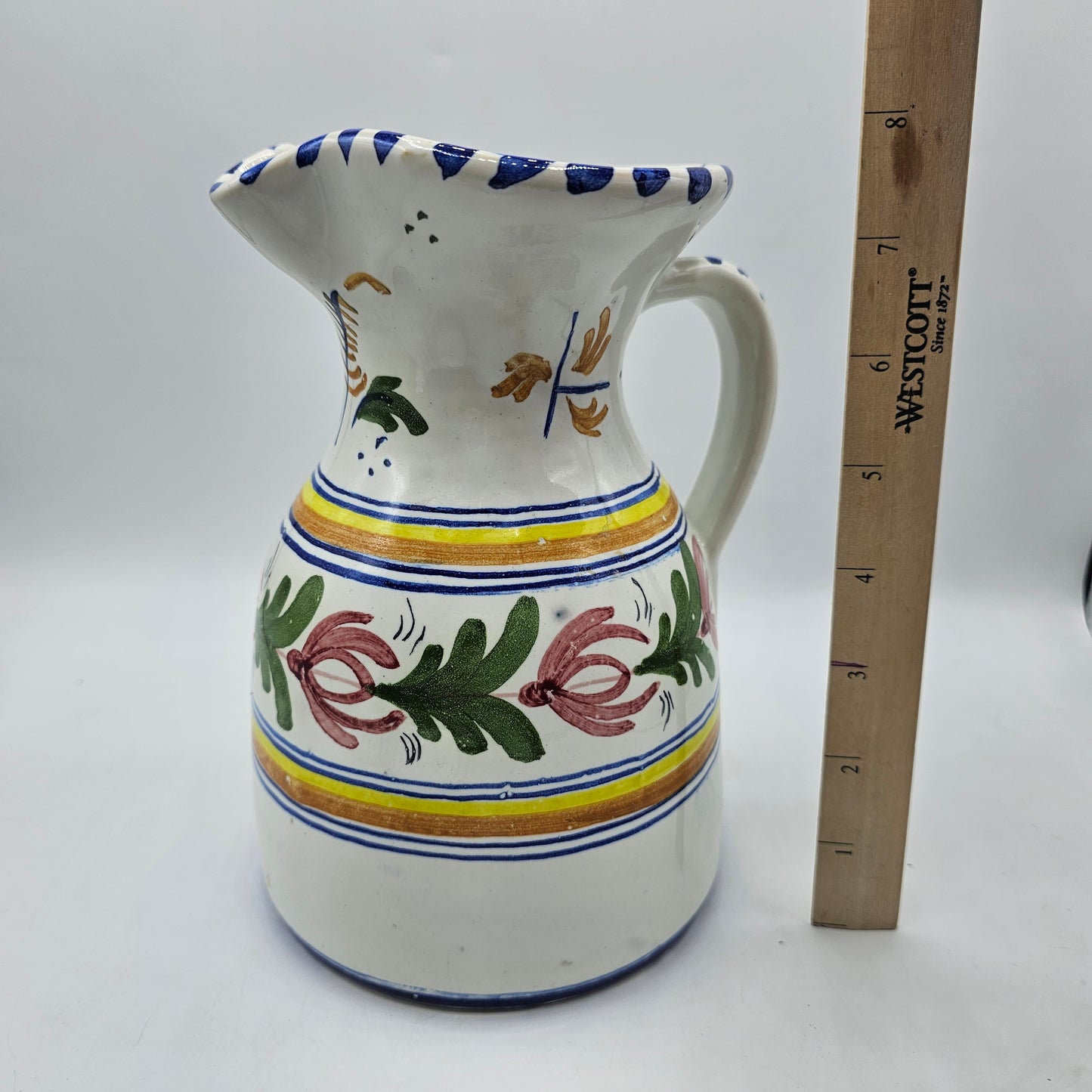 Hand Painted Talavera Mexican Pottery Pitcher