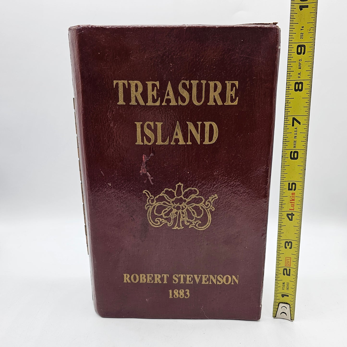 Vintage Treasure Island Hinged Wood Secret Stash Book