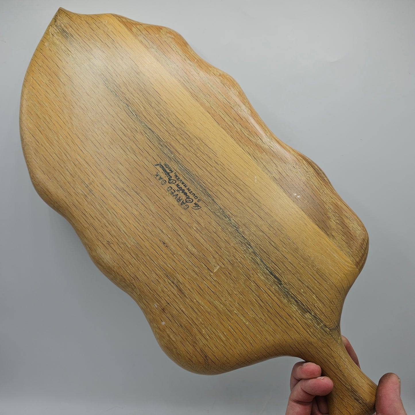 Vintage Leaf Divided Serving Tray made of Carved Light Oak Wood