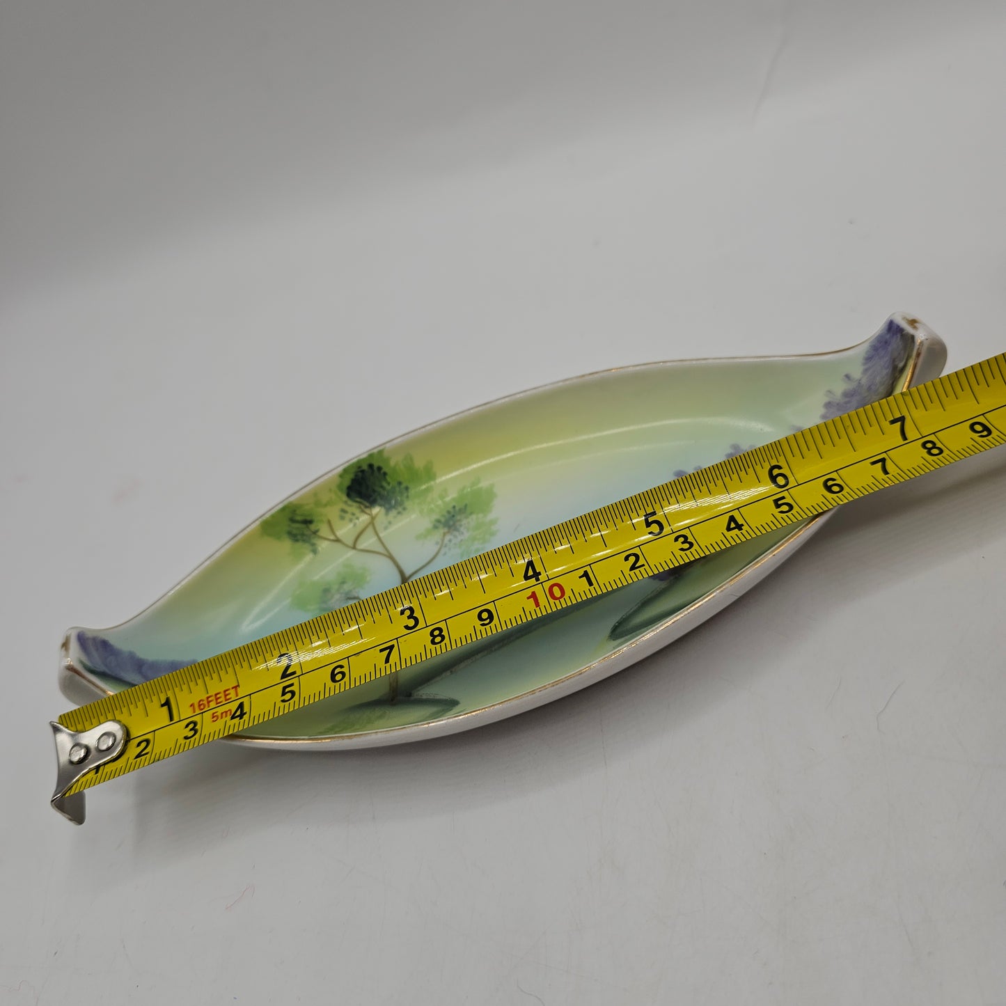 Japanese Hand Painted Boat Shaped Trinket Dish