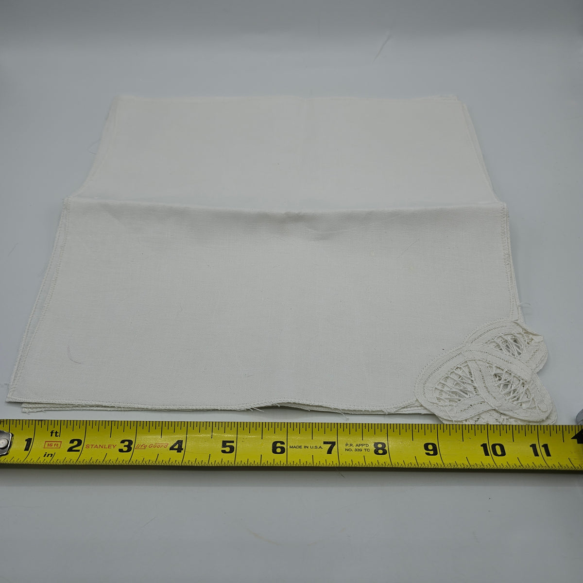 Embroidered Lace Corner Cotton Handkerchief / Hanky - Set of 4