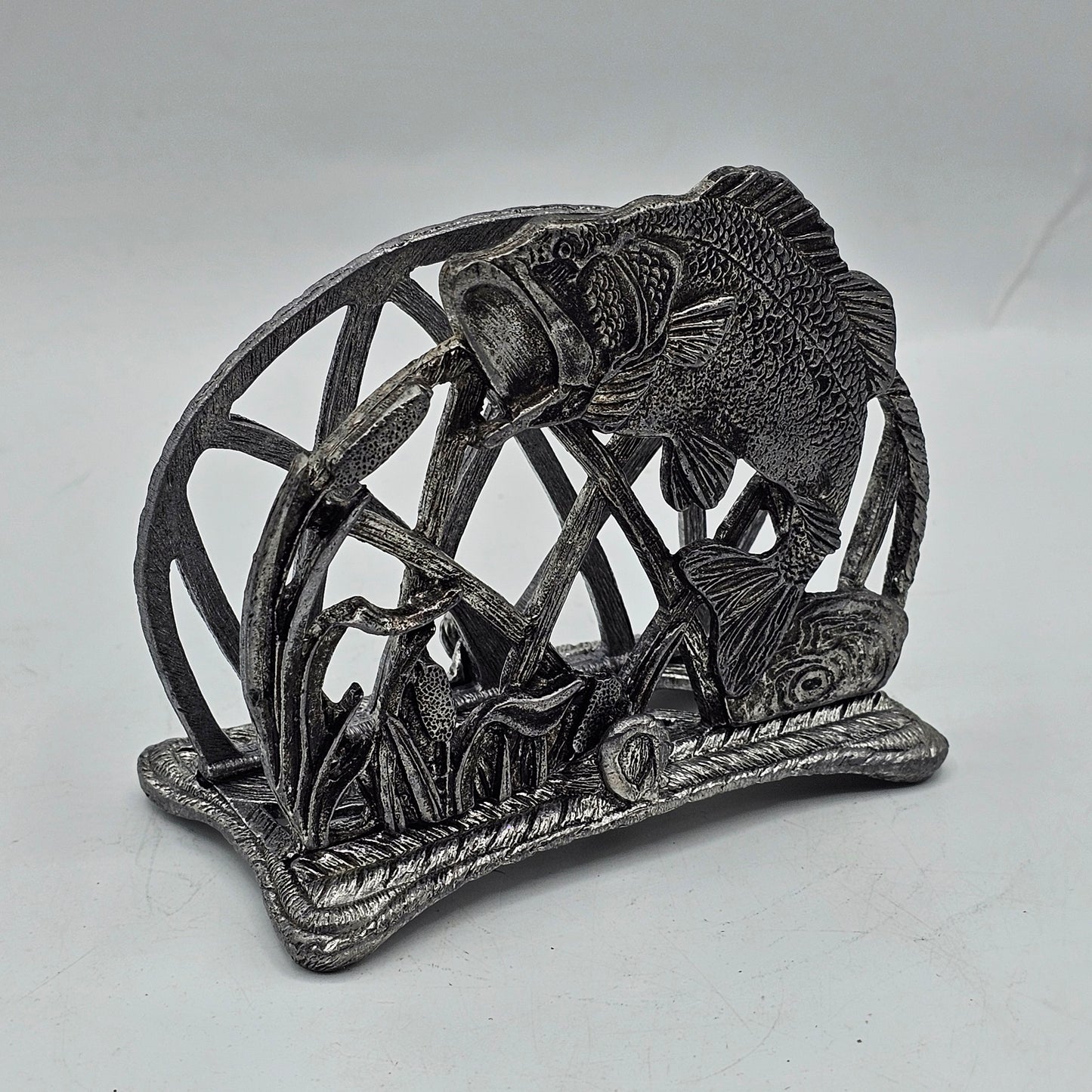 Pewter Bass Fish Letter / Business Card Holder