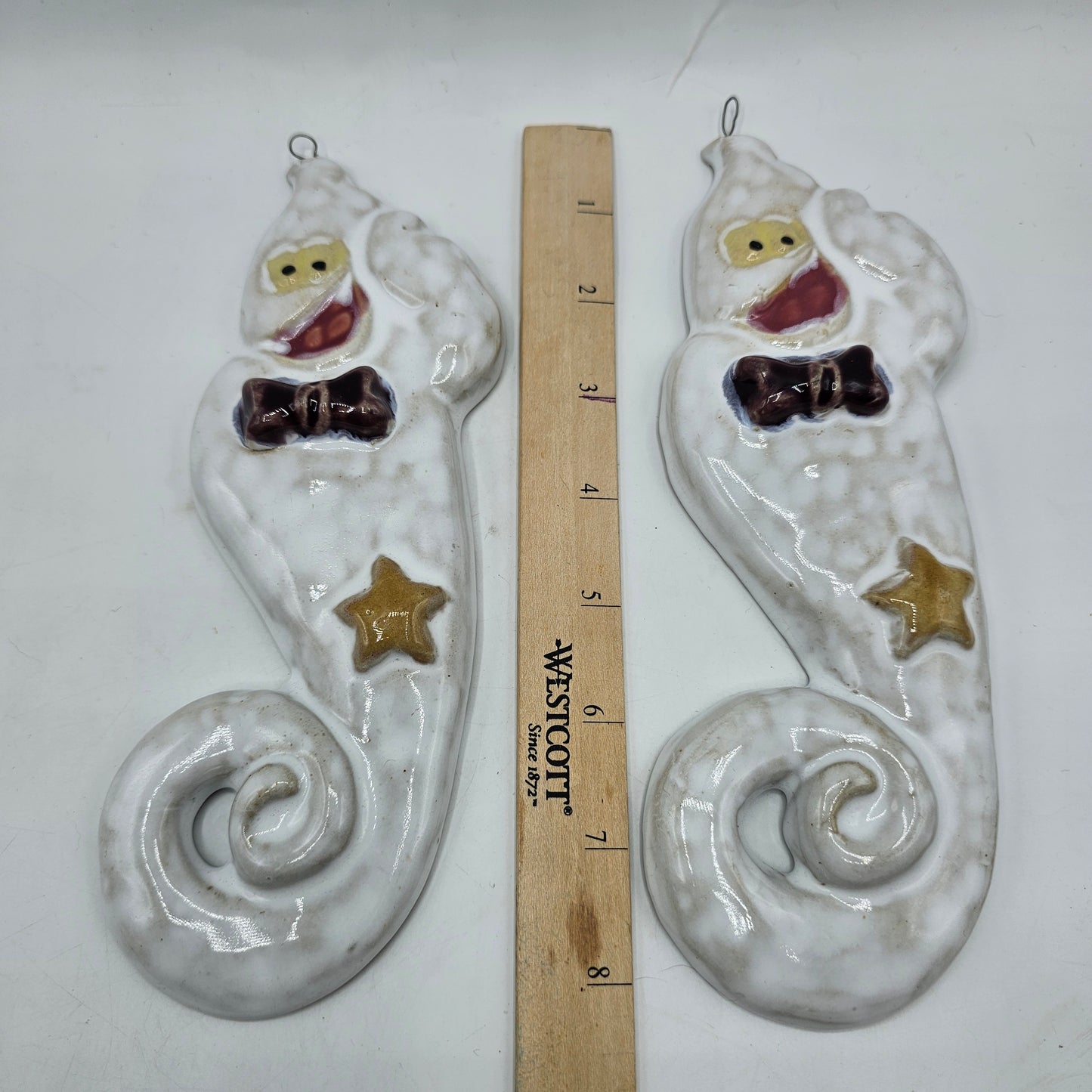 Ceramic Ghost Wall Hanging - Set of 2 (damage noted)