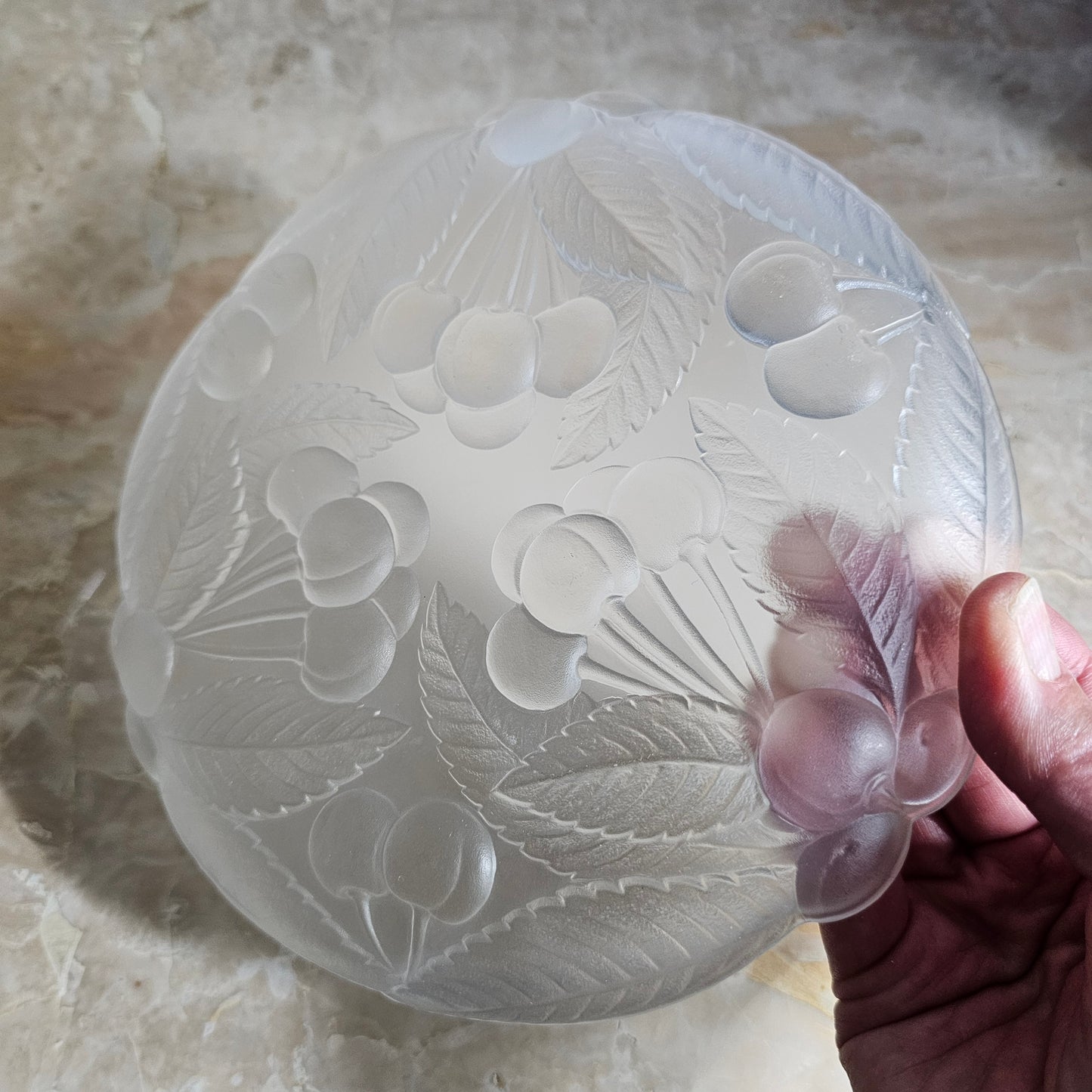 Vintage Mikasa "Bountiful" Frosted Cherry Dish with Reversed Relief Design 7.5"